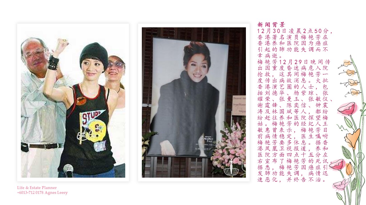 AGNES LEESY AIA LADY INCOME REPLACEMENT 职业女性收入替代 CANCER 子宫癌 女性疾病 梅艳芳 健康保障 投资理财