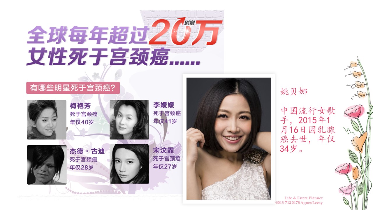 AGNES LEESY AIA LADY INCOME REPLACEMENT 职业女性收入替代 CANCER 子宫癌 女性疾病