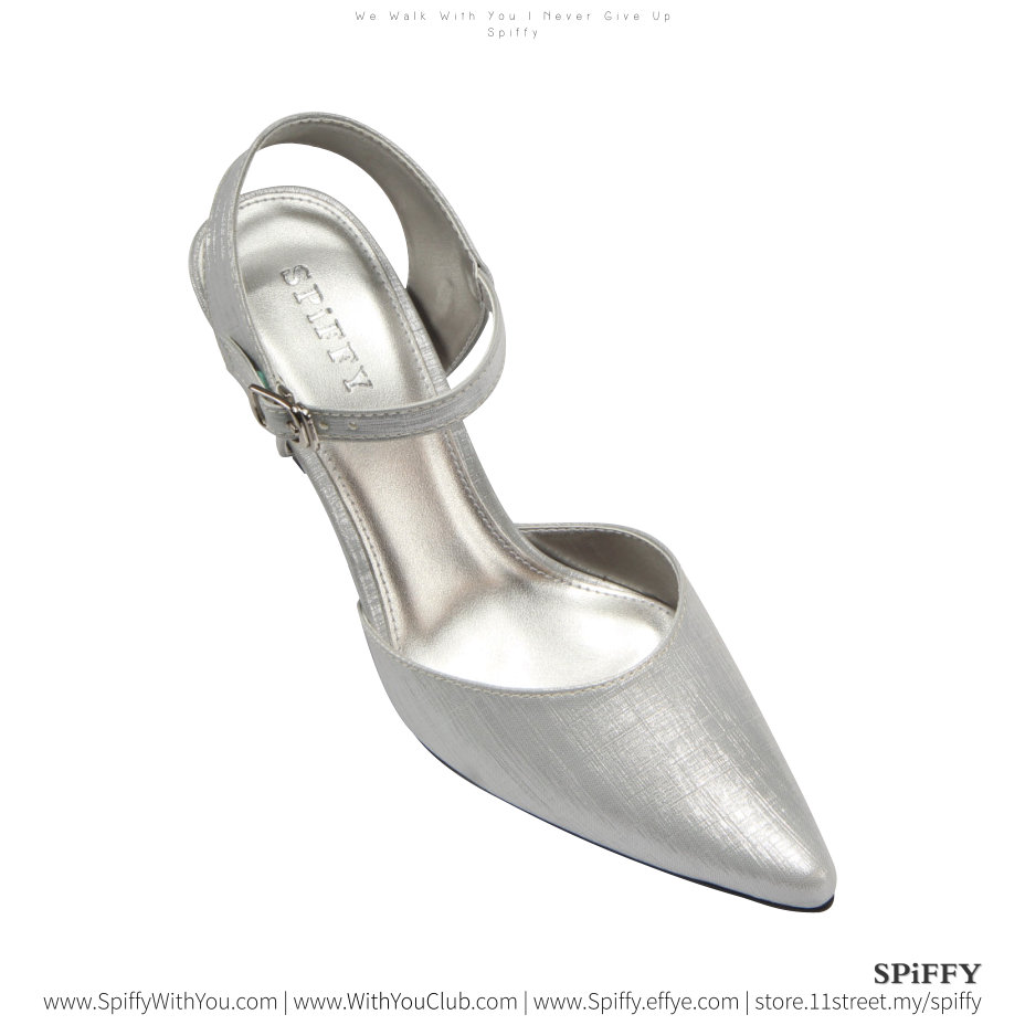 Fashion Modern Malaysia High Heels Shoes 高跟鞋 Spiffy Brand YYM1773023 Silver Colour Shoe Ladies Lady Leather High Heels Wedges Shoes Online Shopping 11Street Lazada 03