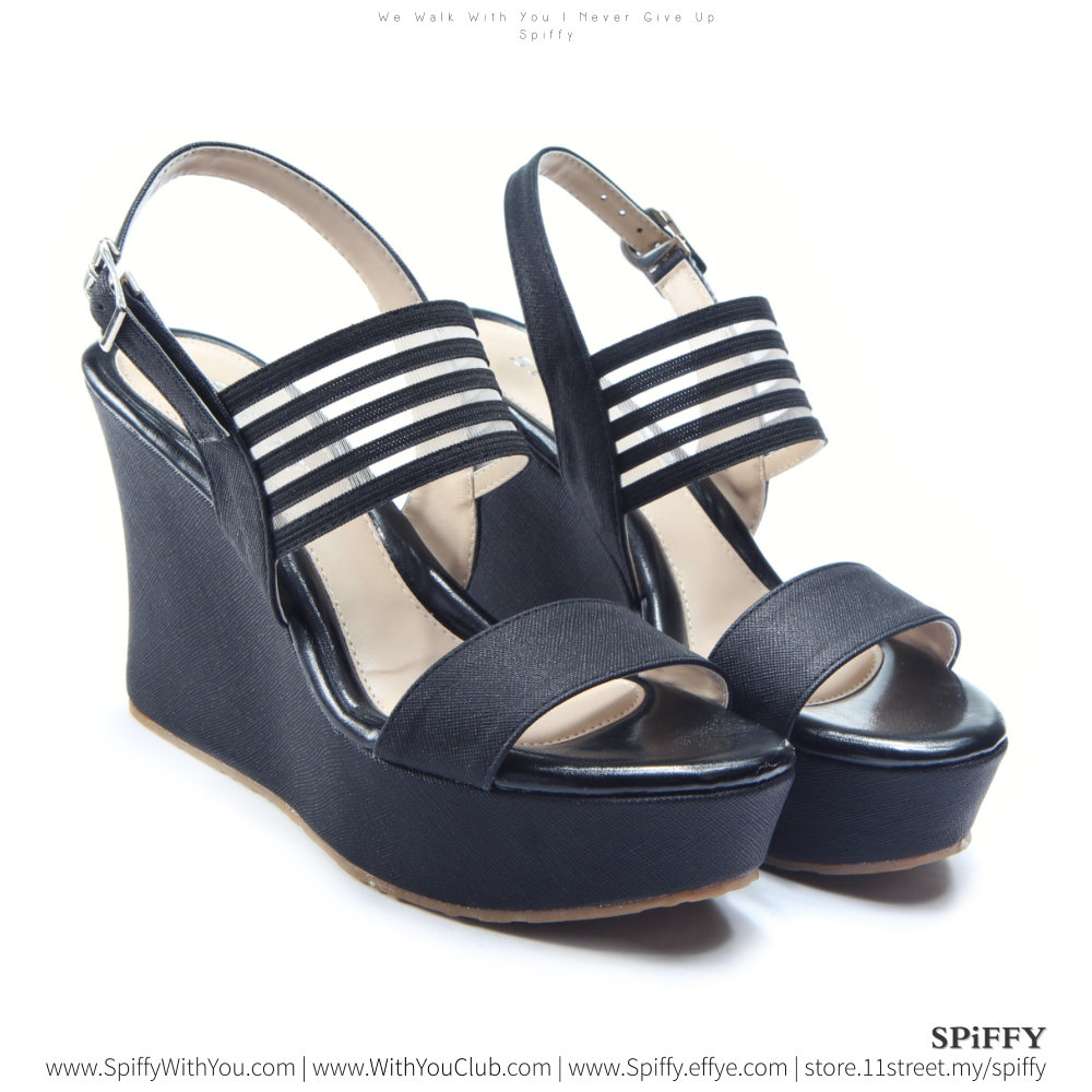 Fashion Modern Malaysia Office Wedges Shoes 办公室坡跟鞋 Spiffy Brand SHM1732010 Black Colour Shoe Ladies Lady Leather High Heels Wedges Shoes Online Shopping Lazada 07