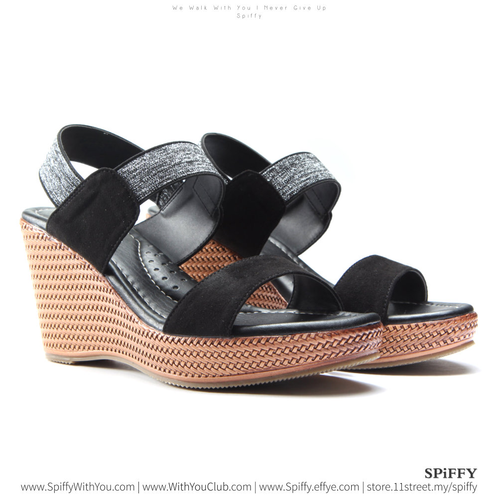 Fashion Modern Malaysia Office Wedges Shoes 办公室坡跟鞋 Spiffy Brand SHM1734010 Black Colour Shoe Ladies Lady Leather High Heels Wedges Shoes Online Shopping Lazada 03