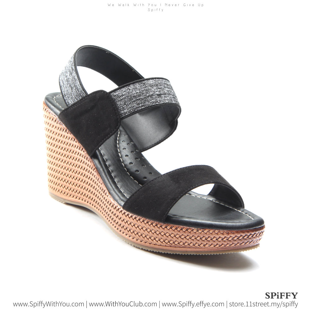 Fashion Modern Malaysia Office Wedges Shoes 办公室坡跟鞋 Spiffy Brand SHM1734010 Black Colour Shoe Ladies Lady Leather High Heels Wedges Shoes Online Shopping Lazada 05