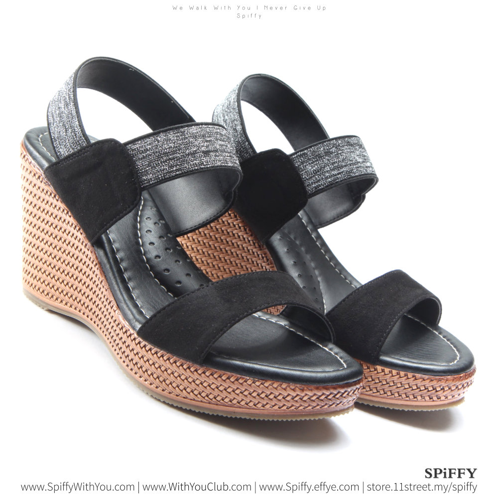 Fashion Modern Malaysia Office Wedges Shoes 办公室坡跟鞋 Spiffy Brand SHM1734010 Black Colour Shoe Ladies Lady Leather High Heels Wedges Shoes Online Shopping Lazada 06