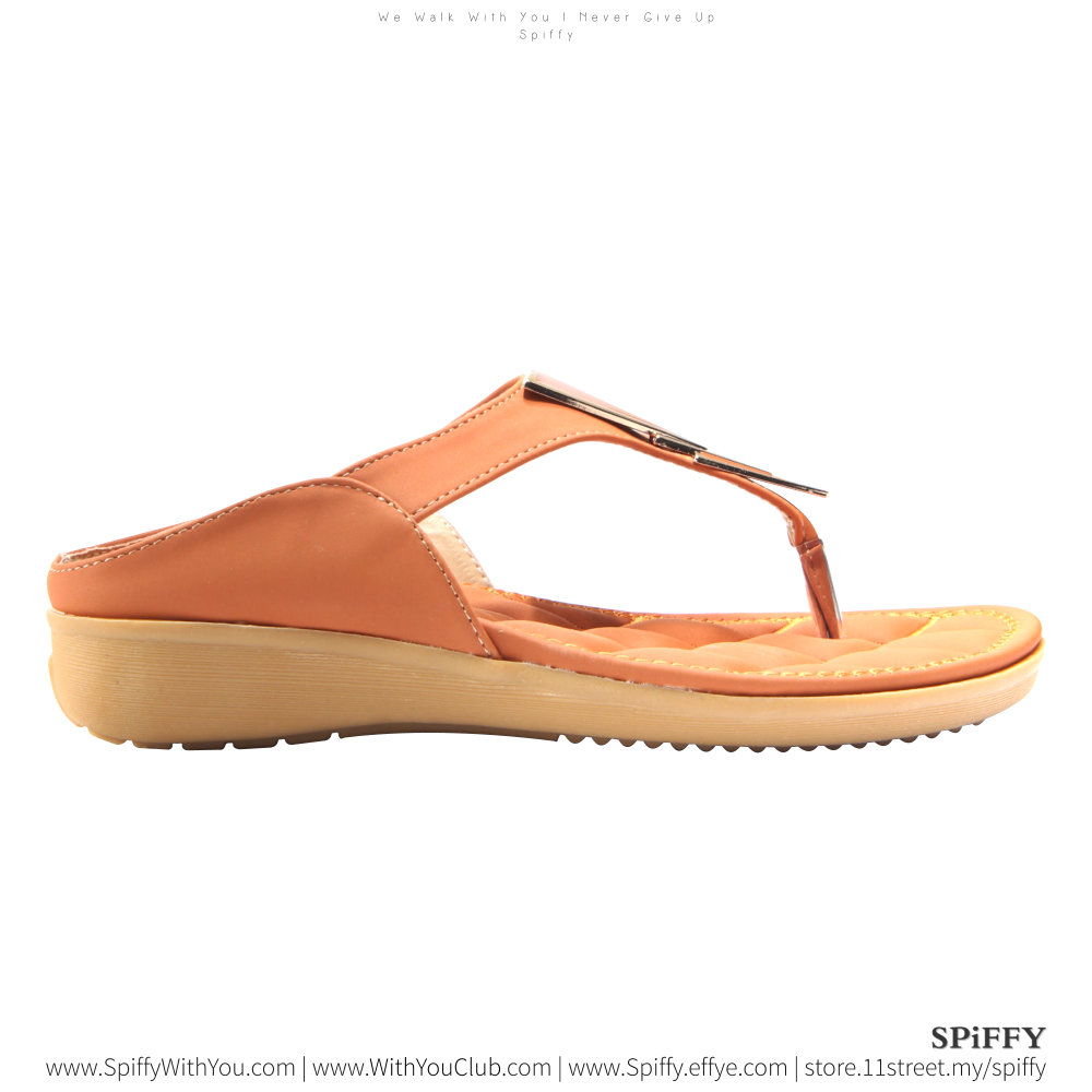 Fashion Modern Malaysia Sandal Shoes 夹脚拖鞋 Spiffy Brand T3540015 CT3541015 Brown Colour Shoe Ladies Lady Leather High Heels Wedges Shoes Online Shopping Lazada 01