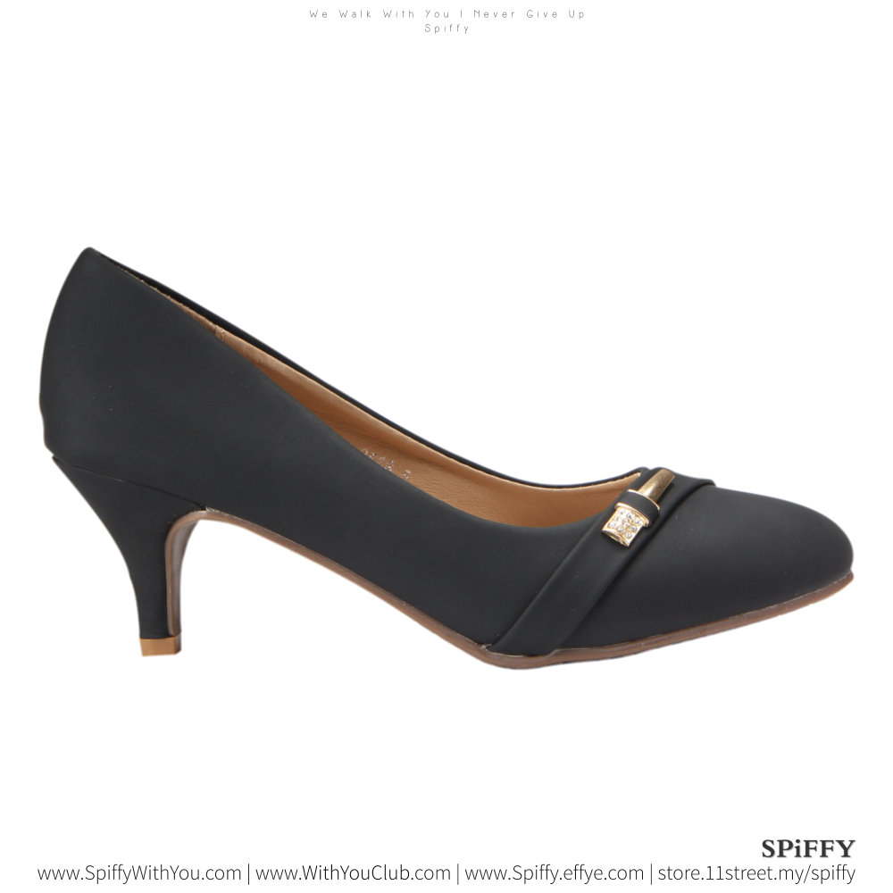 Fashion Modern Malaysia High Heels Shoes 高跟鞋 Spiffy Brand CT3566010 Black Colour Shoe Ladies Lady Leather High Heels Wedges Shoes Online Shopping 11Street Lazada 01