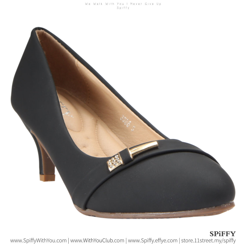 Fashion Modern Malaysia High Heels Shoes 高跟鞋 Spiffy Brand CT3566010 Black Colour Shoe Ladies Lady Leather High Heels Wedges Shoes Online Shopping 11Street Lazada 02