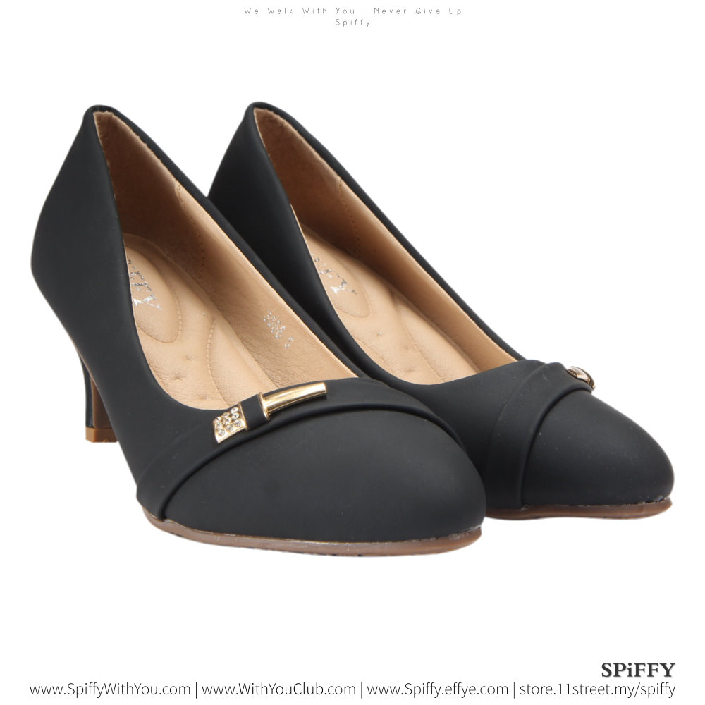 Fashion Modern Malaysia High Heels Shoes 高跟鞋 Spiffy Brand CT3566010 Black Colour Shoe Ladies Lady Leather High Heels Wedges Shoes Online Shopping 11Street Lazada 04