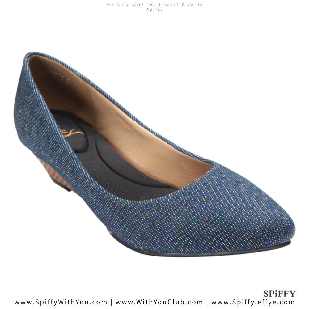 Fashion Modern Malaysia Mid Heels Shoes 舒适跟鞋 Spiffy Brand MF3762003 Blue Colour Shoe Ladies Lady Leather High Heels Wedges Shoes Online Shopping 11Street Lazada 03