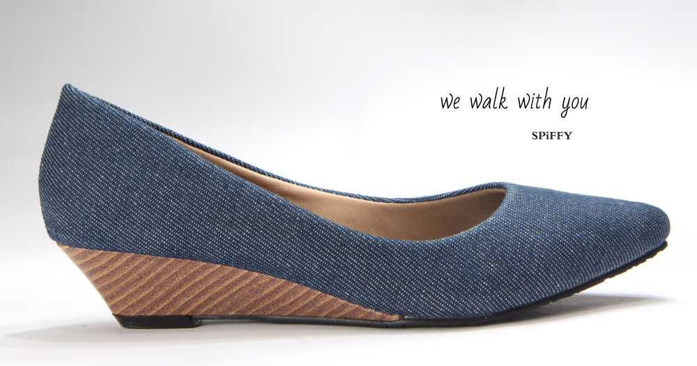 Fashion Modern Malaysia Mid Heels Shoes 舒适跟鞋 Spiffy Brand MF3762003 Blue Colour Shoe Ladies Lady Leather High Heels Wedges Shoes Online Shopping 11Street Lazada 05