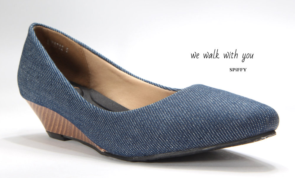 Fashion Modern Malaysia Mid Heels Shoes 舒适跟鞋 Spiffy Brand MF3762003 Blue Colour Shoe Ladies Lady Leather High Heels Wedges Shoes Online Shopping 11Street Lazada 06