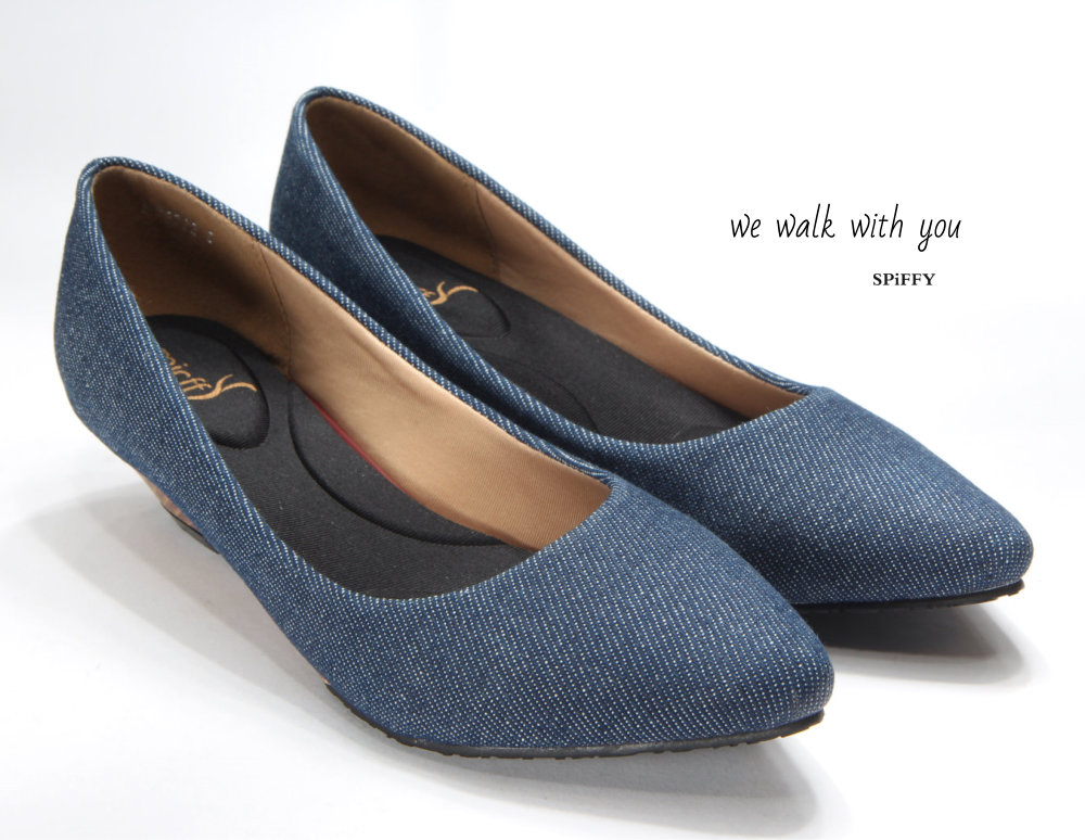 Fashion Modern Malaysia Mid Heels Shoes 舒适跟鞋 Spiffy Brand MF3762003 Blue Colour Shoe Ladies Lady Leather High Heels Wedges Shoes Online Shopping 11Street Lazada 09