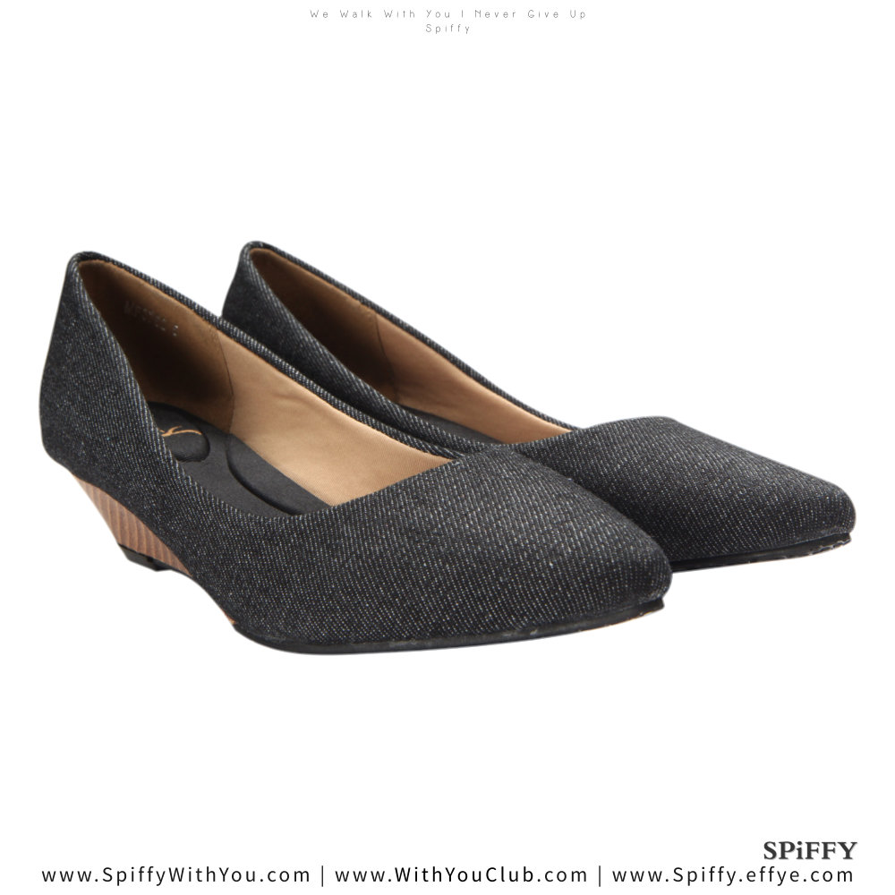 Fashion Modern Malaysia Mid Heels Shoes 舒适跟鞋 Spiffy Brand MF3762010 Black Colour Shoe Ladies Lady Leather High Heels Wedges Shoes Online Shopping 11Street Lazada 04