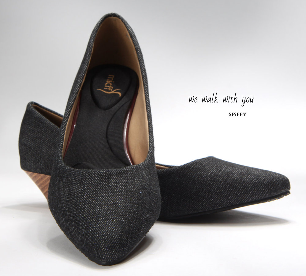 Fashion Modern Malaysia Mid Heels Shoes 舒适跟鞋 Spiffy Brand MF3762010 Black Colour Shoe Ladies Lady Leather High Heels Wedges Shoes Online Shopping 11Street Lazada 11