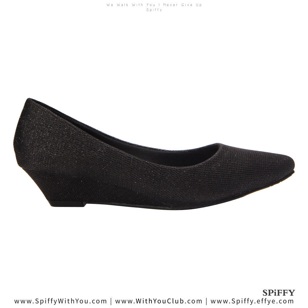 Fashion Modern Malaysia Mid Heels Shoes 舒适跟鞋 Spiffy Brand MF3763010 Black Colour Shoe Ladies Lady Leather High Heels Wedges Shoes Online Shopping 11Street Lazada 01