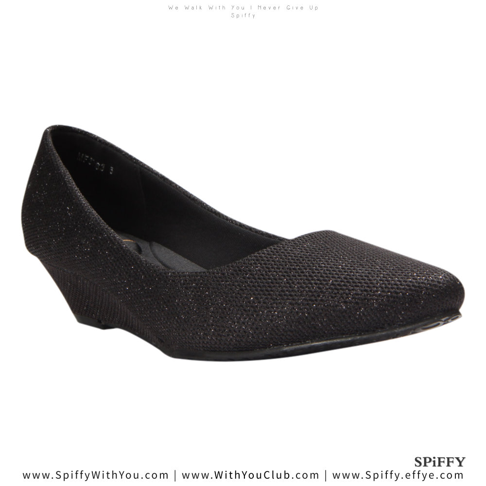 Fashion Modern Malaysia Mid Heels Shoes 舒适跟鞋 Spiffy Brand MF3763010 Black Colour Shoe Ladies Lady Leather High Heels Wedges Shoes Online Shopping 11Street Lazada 02