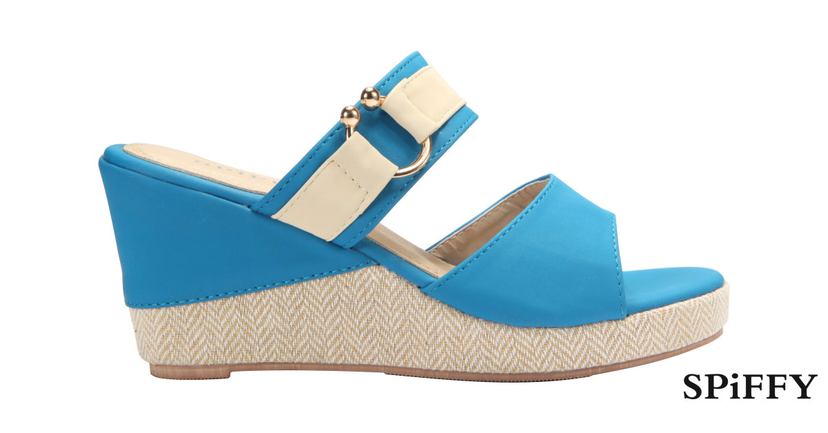 11Street Sales –  Spiffy Women Strappy Wedges Shoes – Blue Colour CT3519003