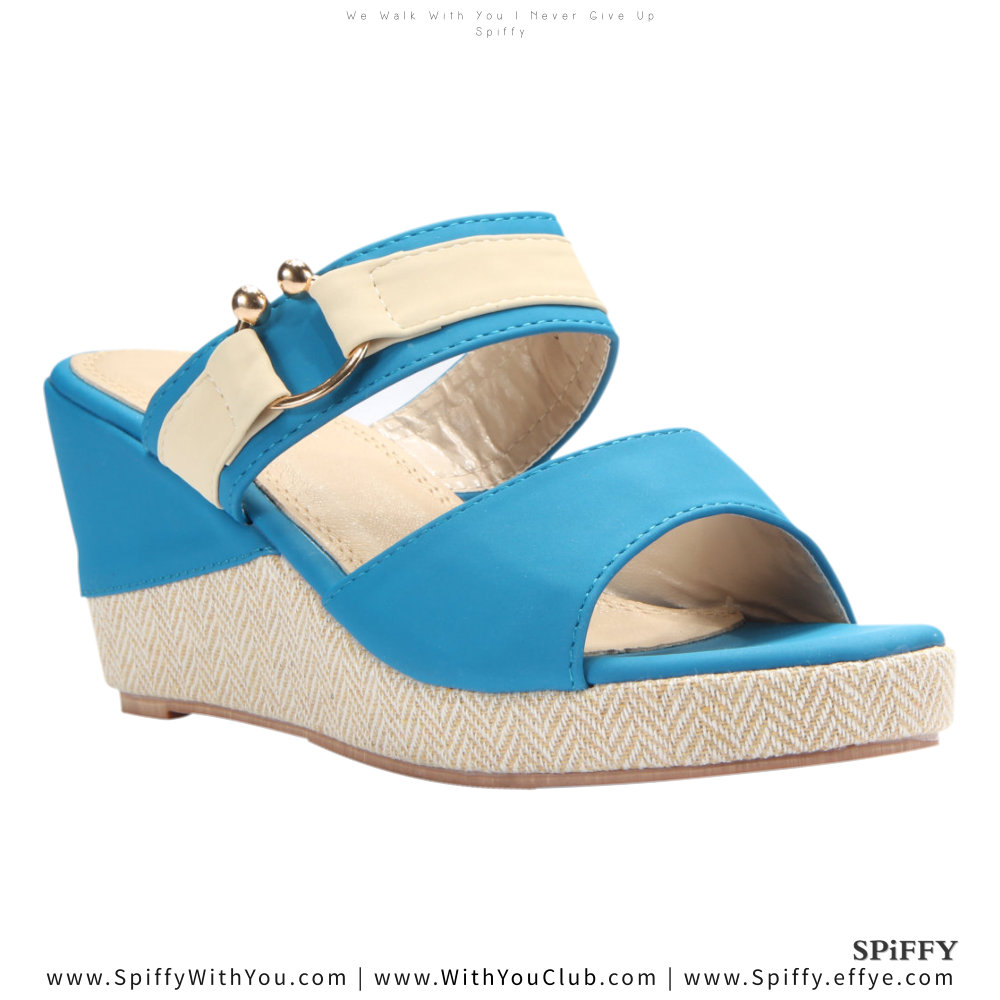 Fashion Modern Malaysia Wedges Shoes 舒适松糕鞋 Spiffy Brand CT3519003 Blue Colour Shoe Ladies Lady Leather High Heels Wedges Shoes Online Shopping 11Street Lazada 02