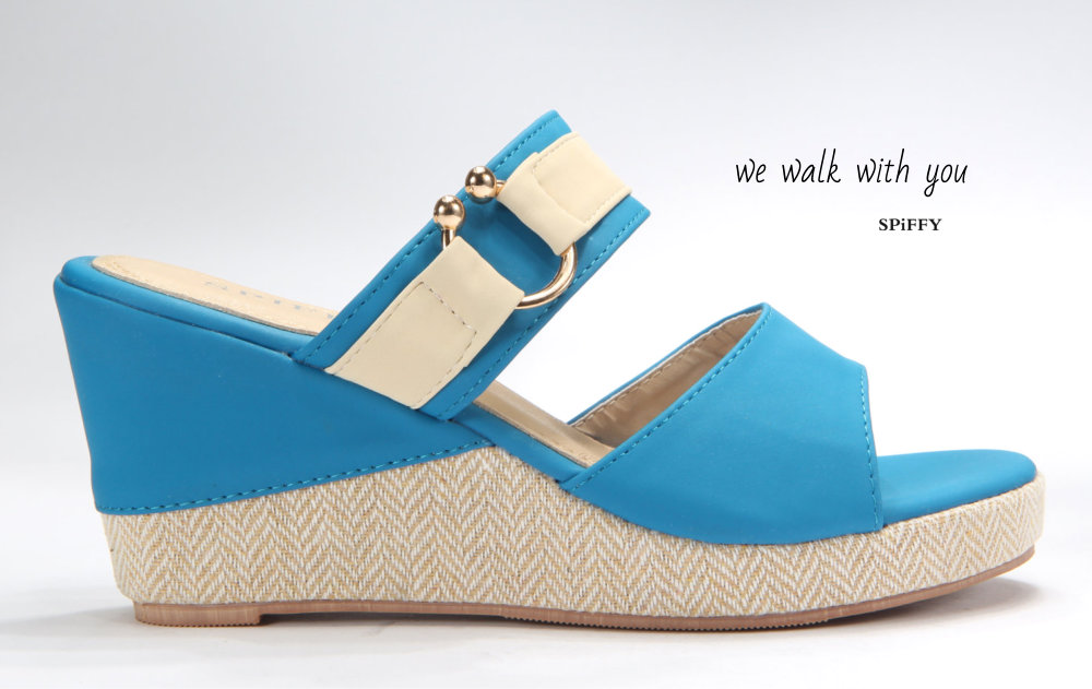 Fashion Modern Malaysia Wedges Shoes 舒适松糕鞋 Spiffy Brand CT3519003 Blue Colour Shoe Ladies Lady Leather High Heels Wedges Shoes Online Shopping 11Street Lazada 05