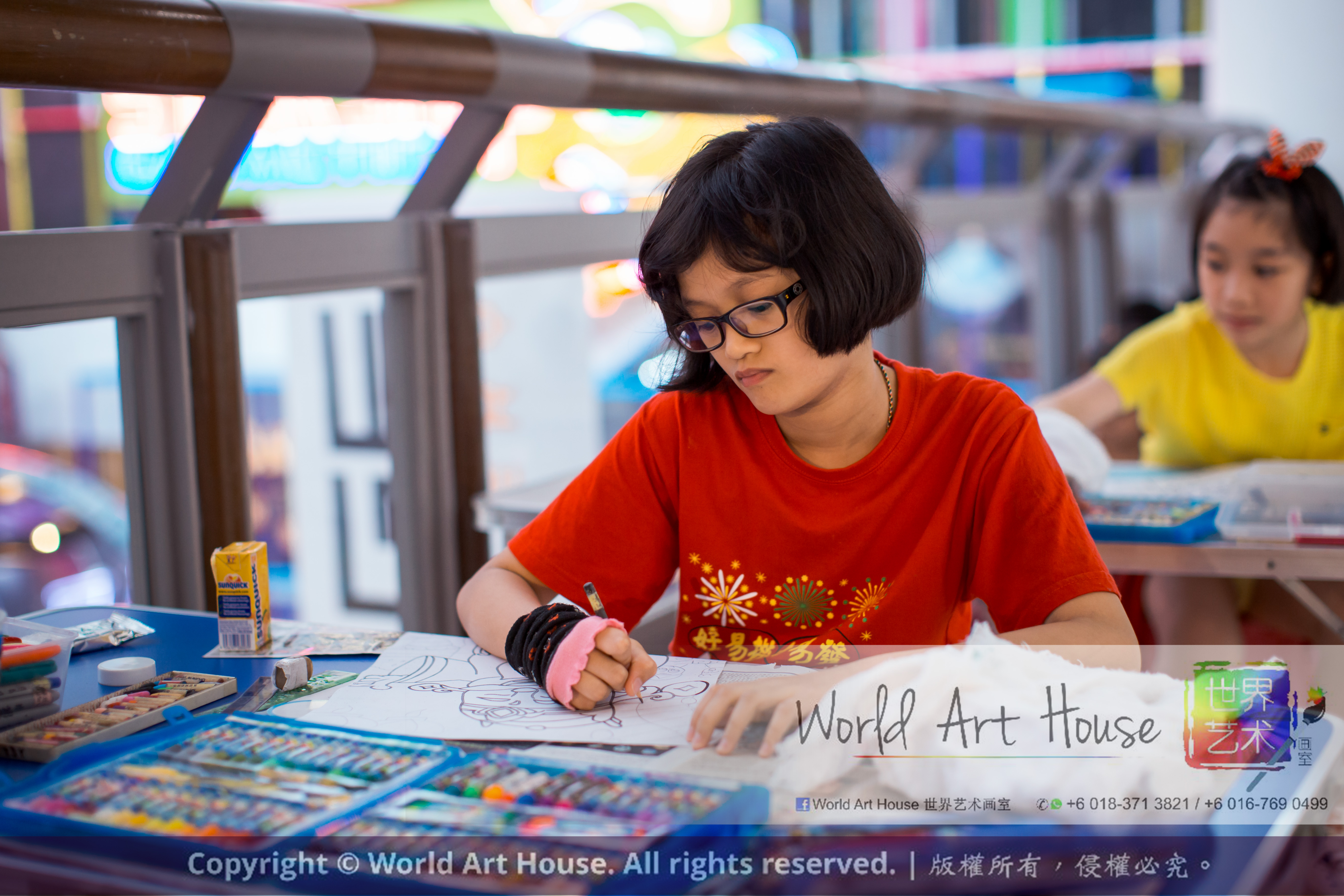Malaysia Kota Damansara Petaling Jaya Kuala Lumpur Selangor Chinese New Year Charity Coloring Contest World Art House 世界艺术画室 and 1 Utama Shopping JinYeYe Effye Media A081