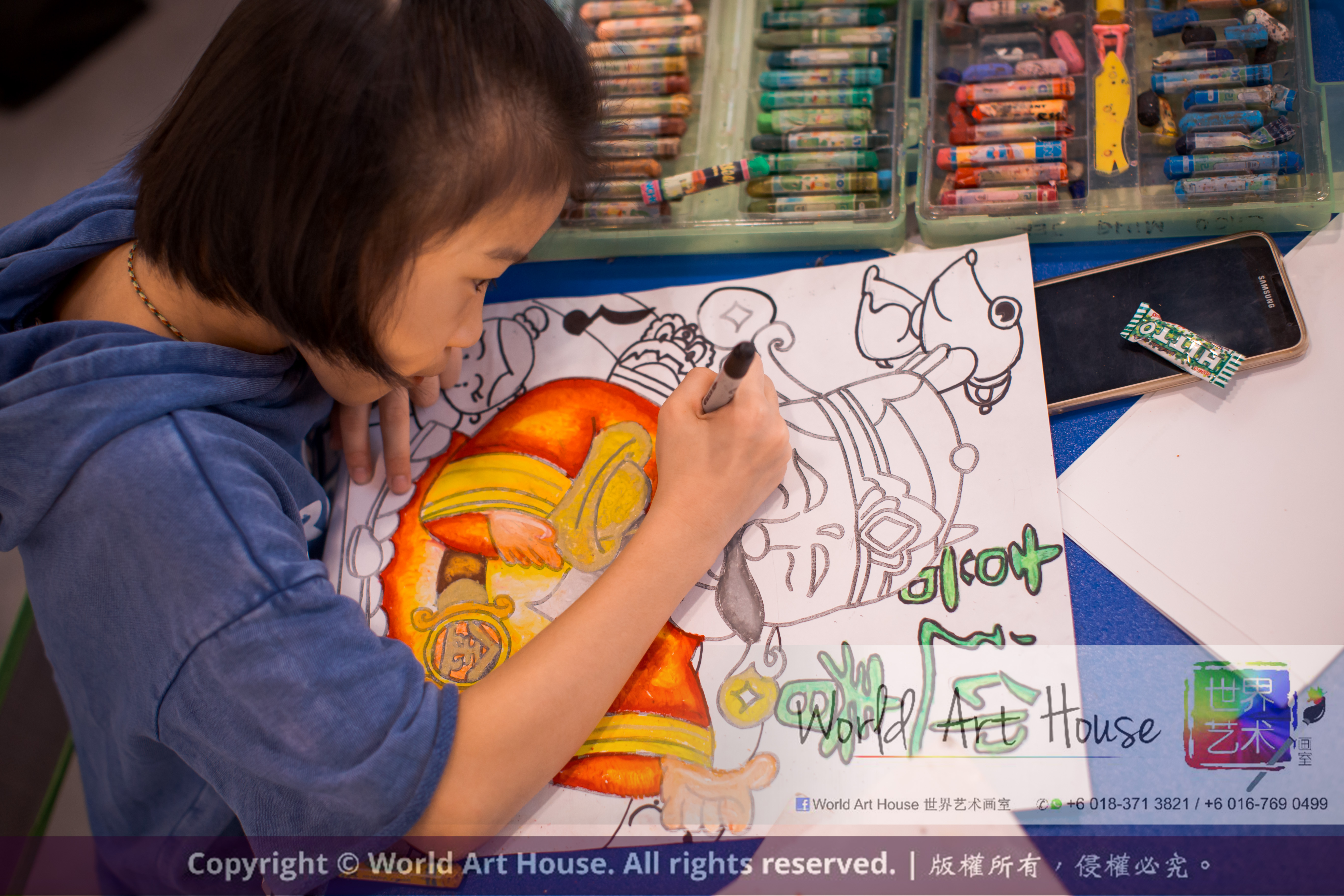 Malaysia Kota Damansara Petaling Jaya Kuala Lumpur Selangor Chinese New Year Charity Coloring Contest World Art House 世界艺术画室 and 1 Utama Shopping JinYeYe Effye Media A091