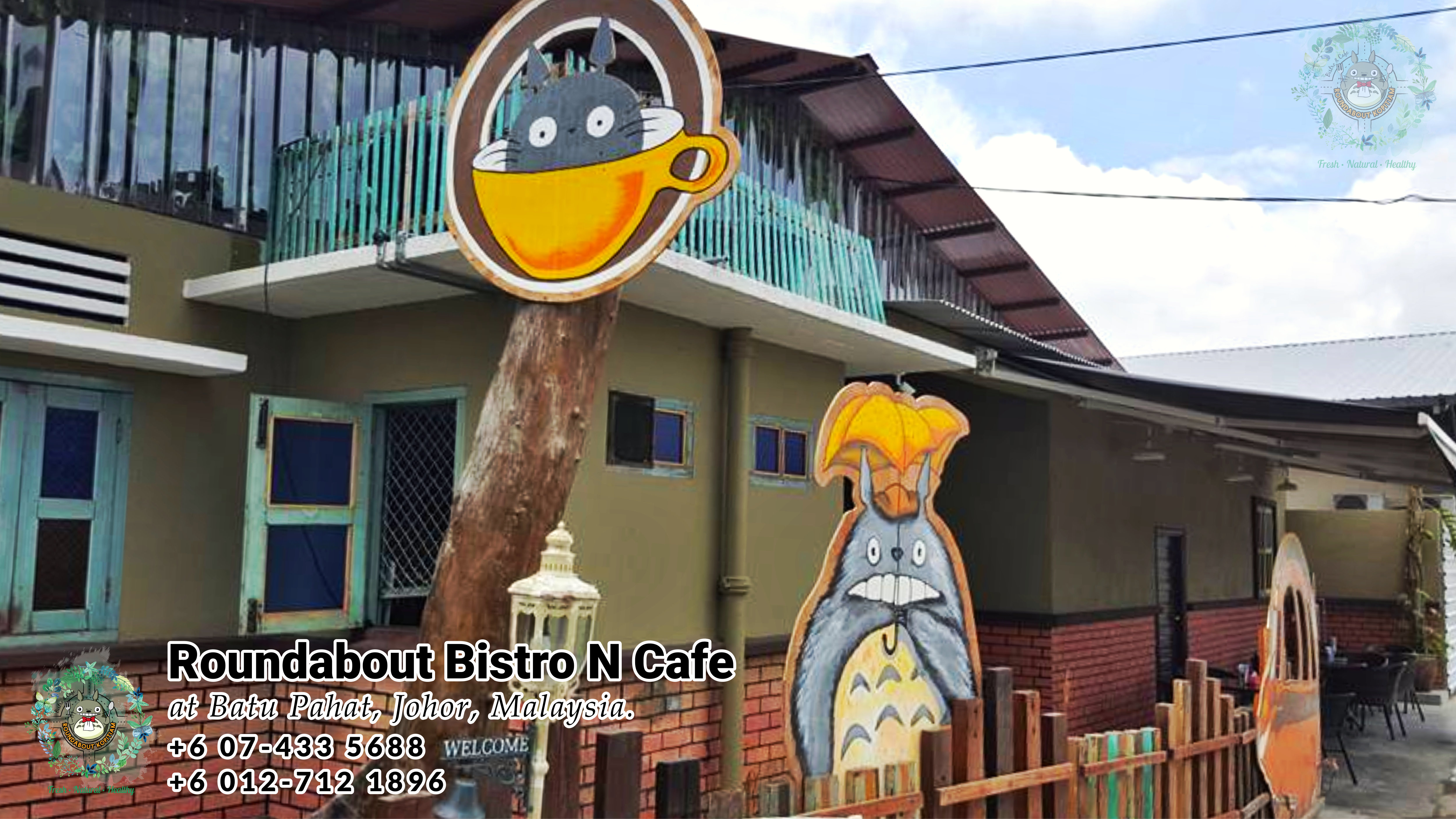 Batu Pahat Roundabout Bistro N Cafe Malaysia Johor Batu Pahat Totoro Kafe Bangunan Bersejarah Kafe Batu Pahat Landmark Bufet Hari Lahir Parti Perkahwinan Acara Kopitiam PA01-14