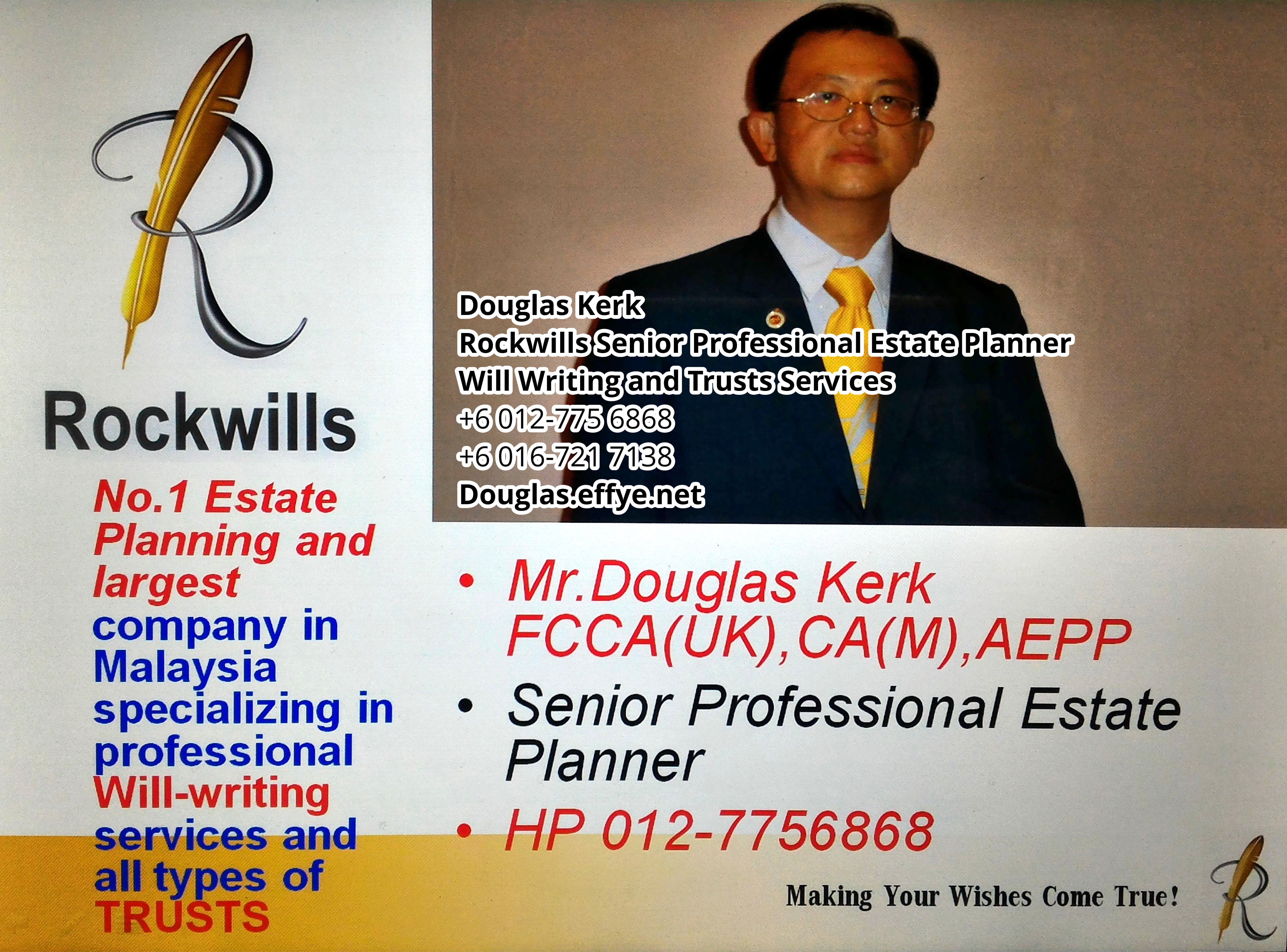 Douglas Kerk Rockwills Senior Professional Estate Planner - Will Writing and Trusts Services Batu Pahat and Kluang Johor Malaysia Property Management PA07