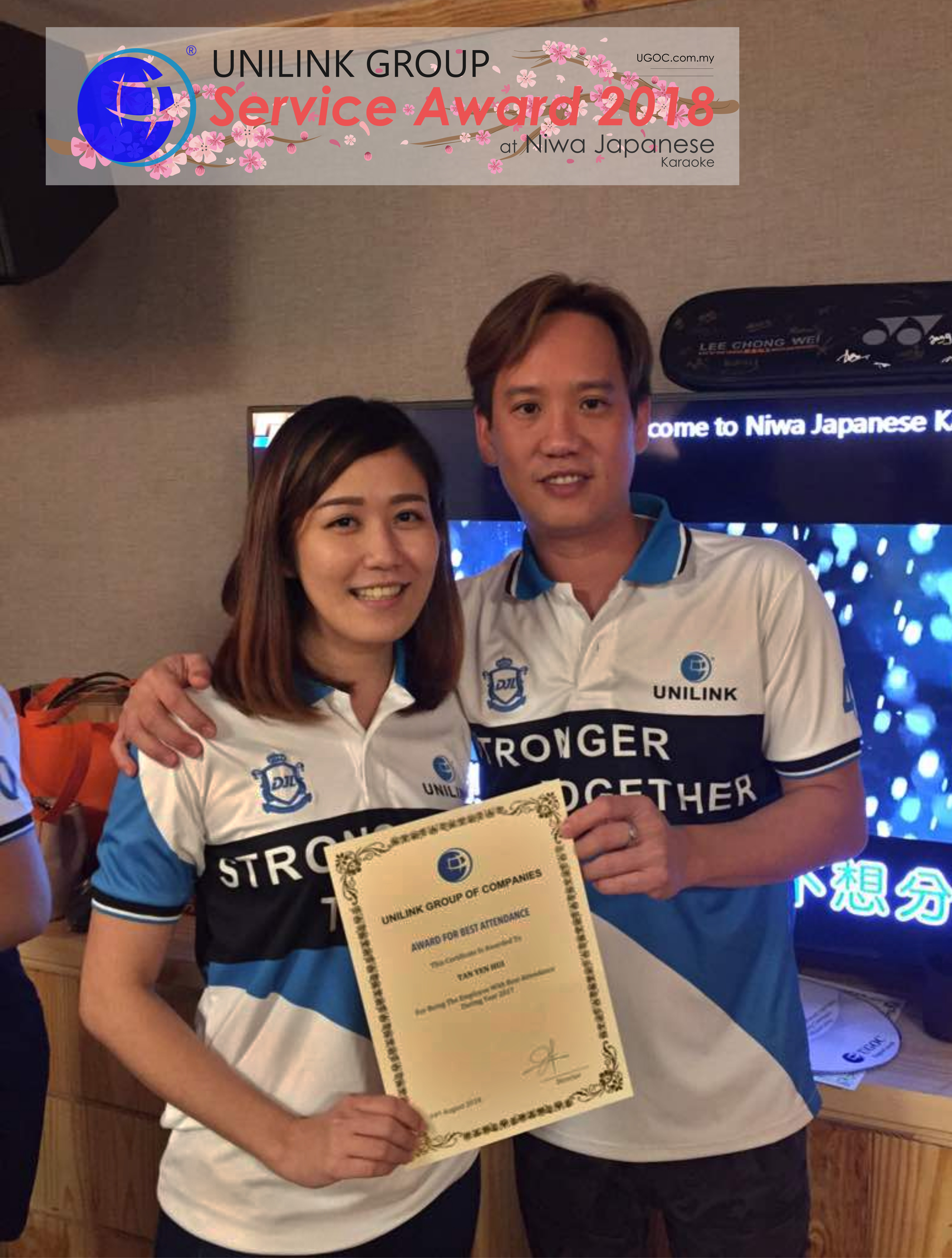 Unilink Group 5 and 10 Years Service Award Night 2018 from Agensi Pekerjaan Unilink Prospects Sdn Bhd at Niwa Japanese Karaoke 11