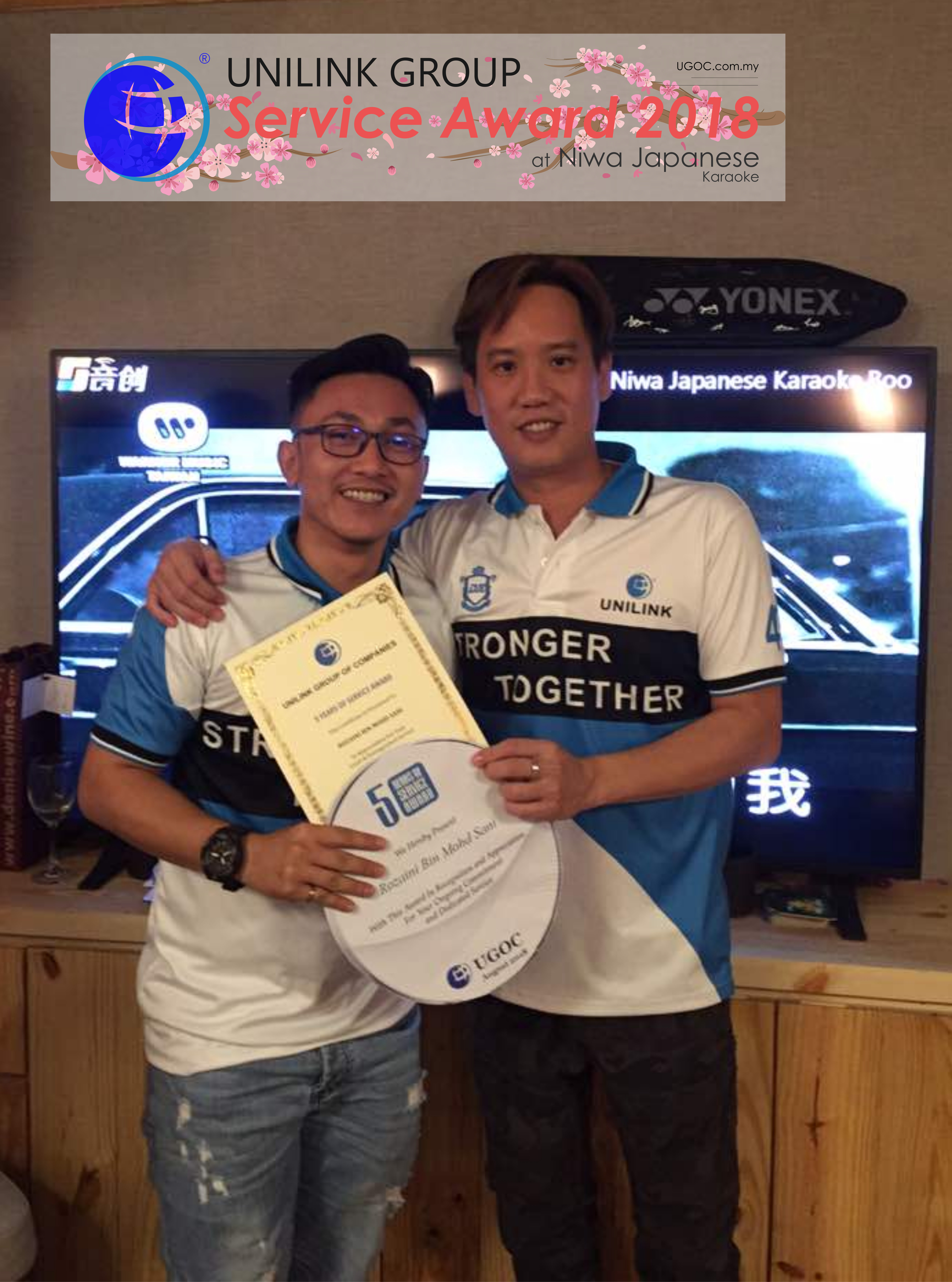 Unilink Group 5 and 10 Years Service Award Night 2018 from Agensi Pekerjaan Unilink Prospects Sdn Bhd at Niwa Japanese Karaoke 24