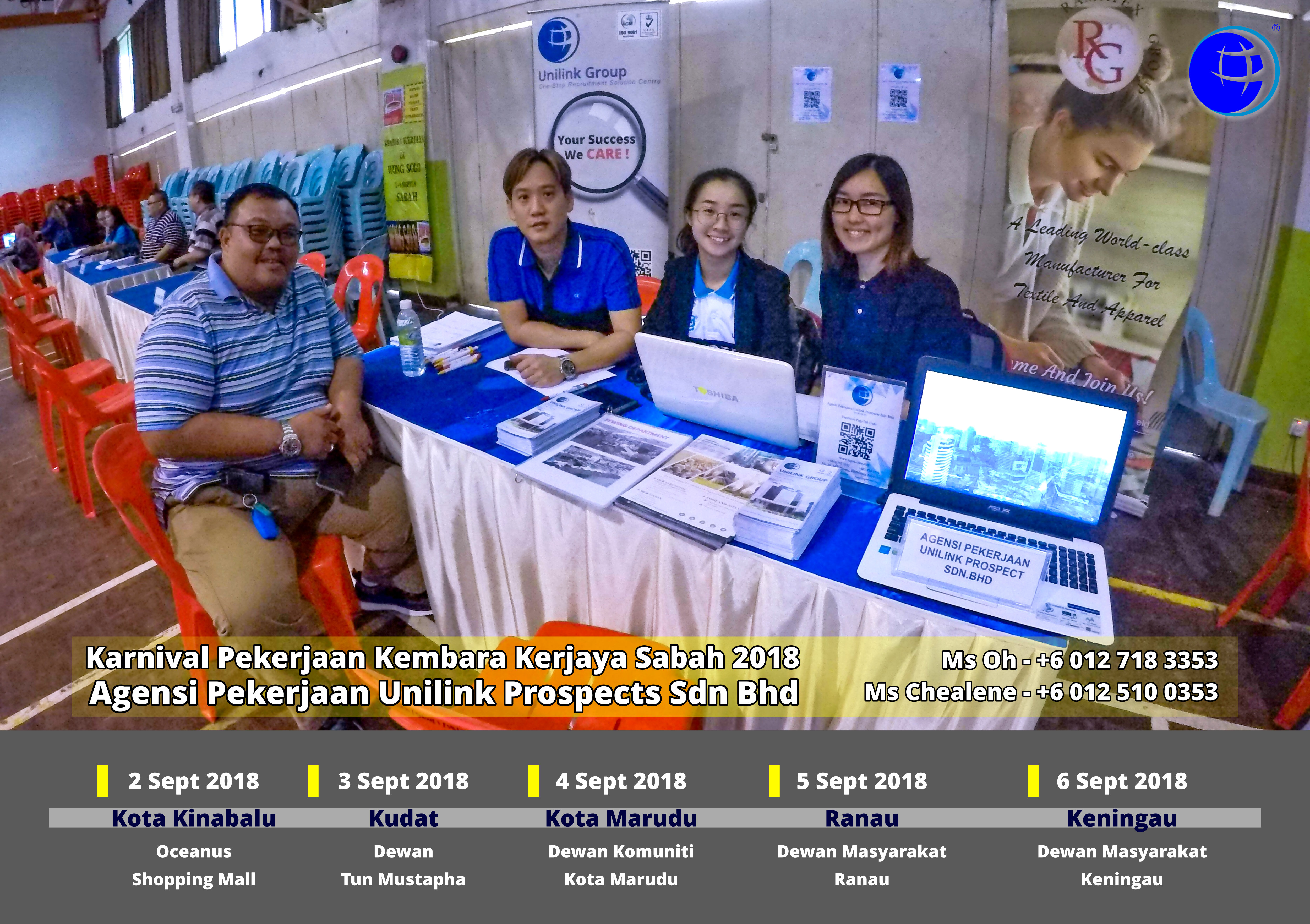 Malaysia Karnival Pekerjaan Kembara Kerjaya Sabah 2018 Agensi Pekerjaan Unilink Prospects Sdn Bhd 专业合法人力资源介绍所 A01