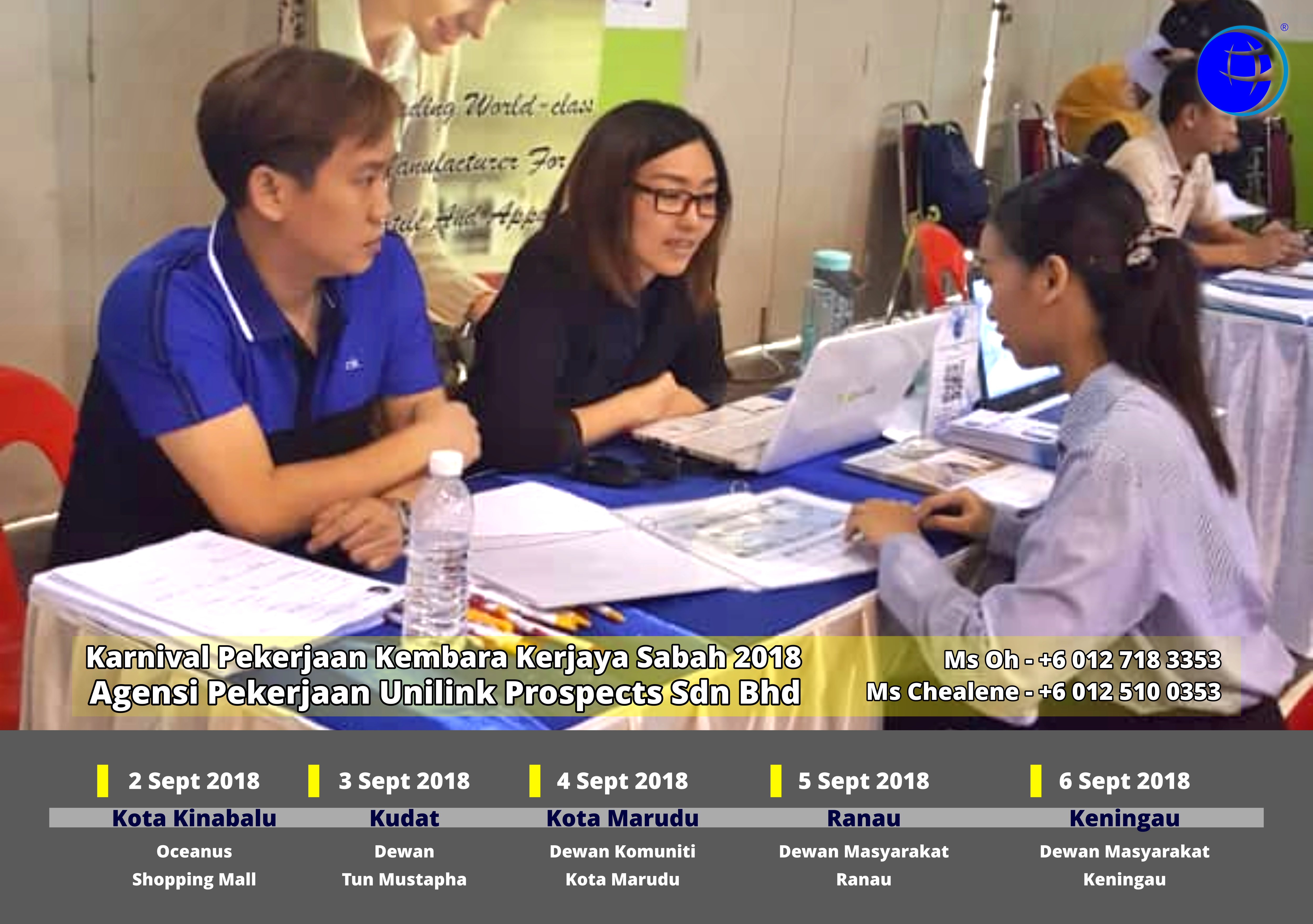 Malaysia Karnival Pekerjaan Kembara Kerjaya Sabah 2018 Agensi Pekerjaan Unilink Prospects Sdn Bhd 专业合法人力资源介绍所 A03