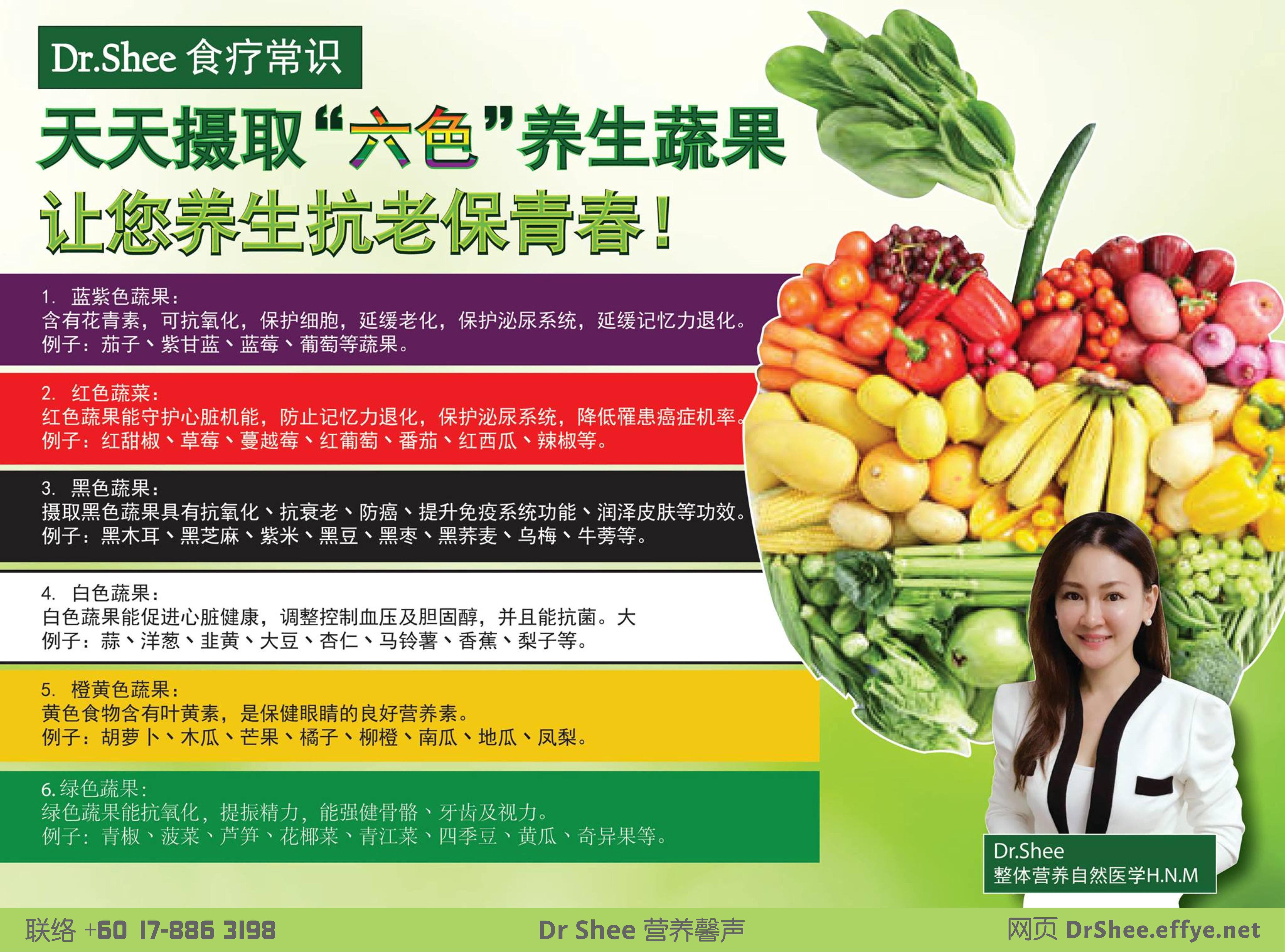 徐悦馨博士 整体营养自然医学 Dr Axellel Shee 营养馨声 你的专属整体营养专家 营养博士 Dr Shee Ph.D 天天摄取 “六色”养生水果 让您养生抗老保青春 A035-01.jpg