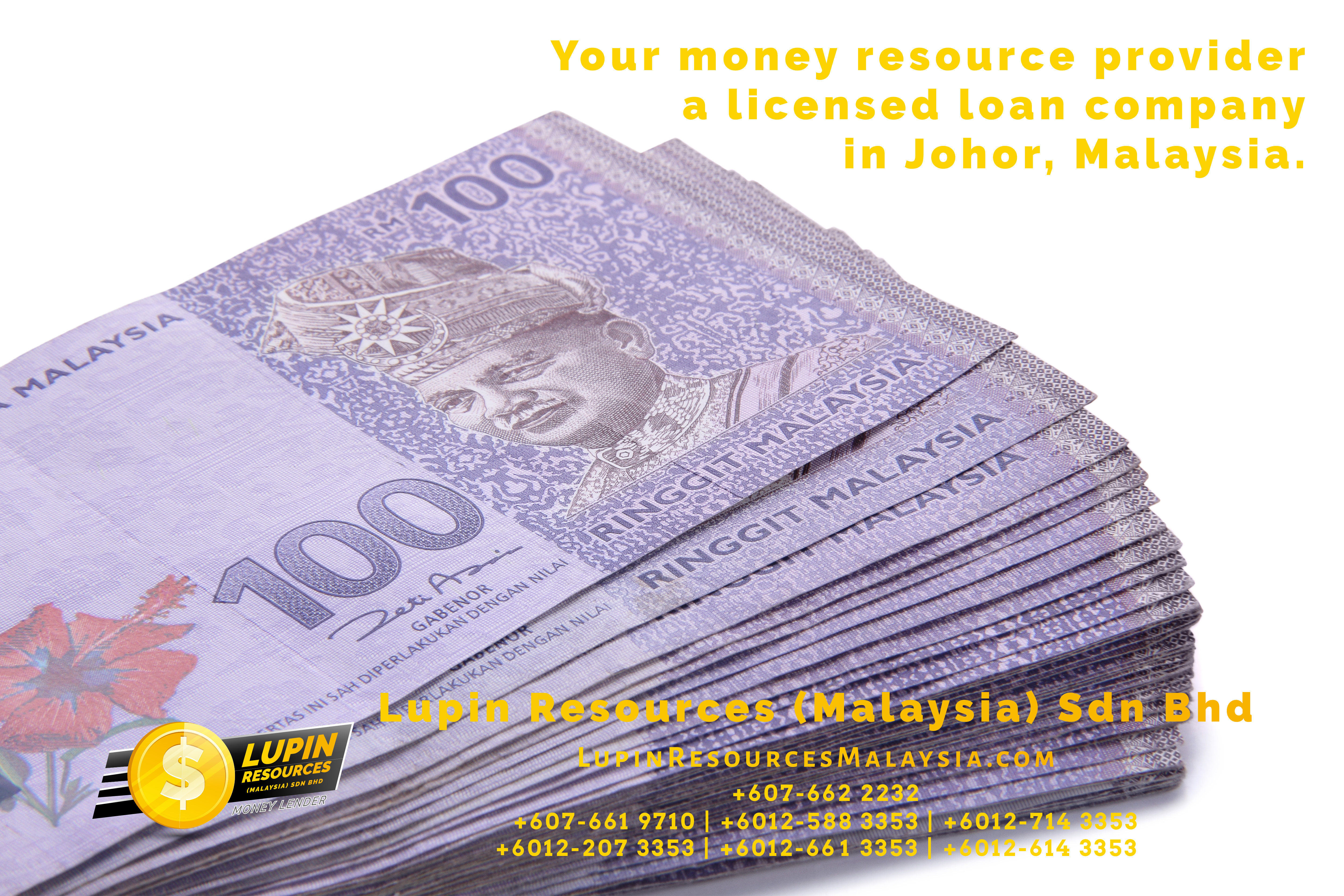 Johor Licensed Loan Company Licensed Money Lender Lupin Resources Malaysia SDN BHD Your money resource provider Kulai Johor Bahru Johor Malaysia Business Loan A01-20