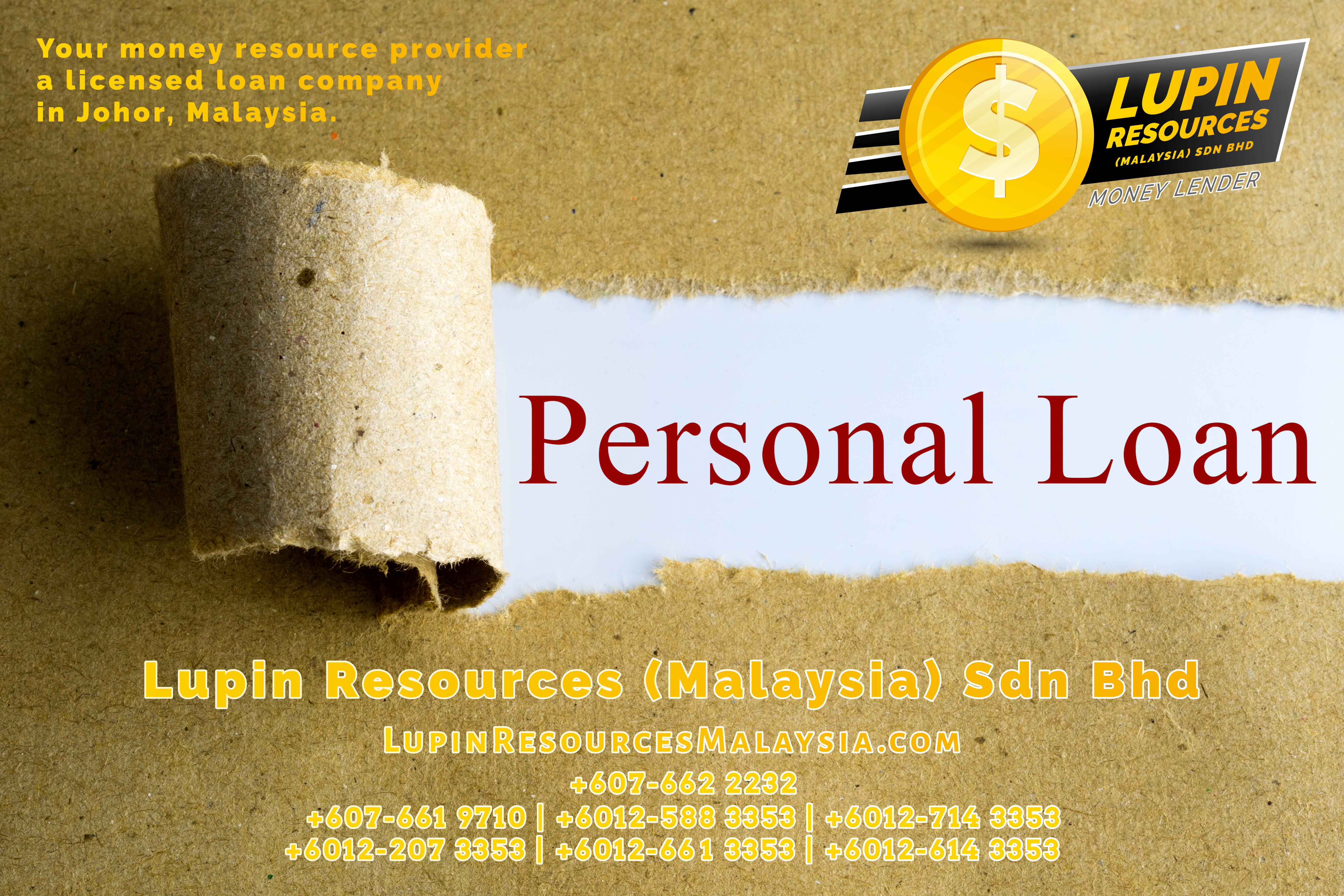Johor Licensed Loan Company Licensed Money Lender Lupin Resources Malaysia SDN BHD Your money resource provider Kulai Johor Bahru Johor Malaysia Business Loan A01-38
