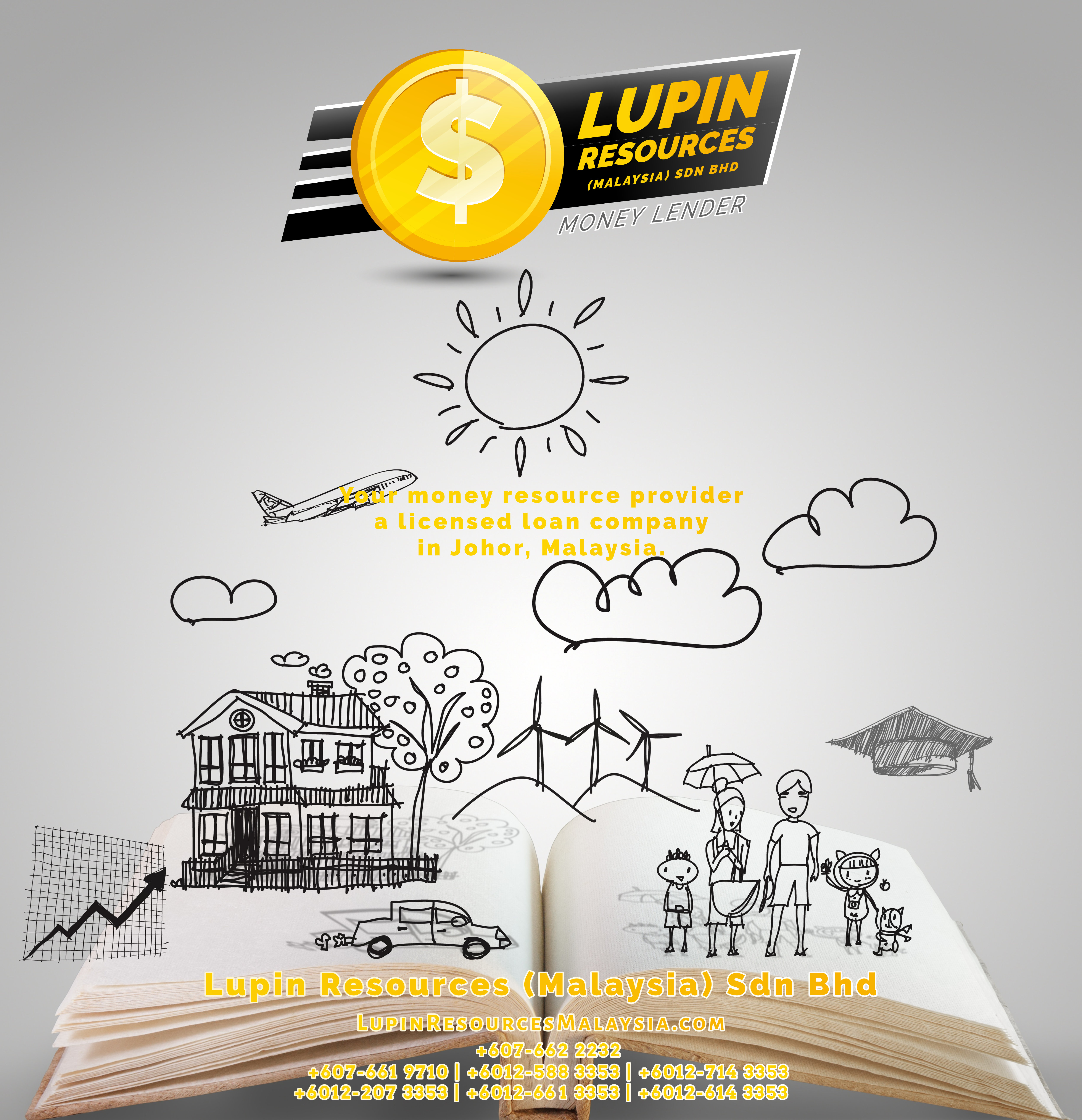 Johor Licensed Loan Company Licensed Money Lender Lupin Resources Malaysia SDN BHD Your money resource provider Kulai Johor Bahru Johor Malaysia Business Loan A01-46