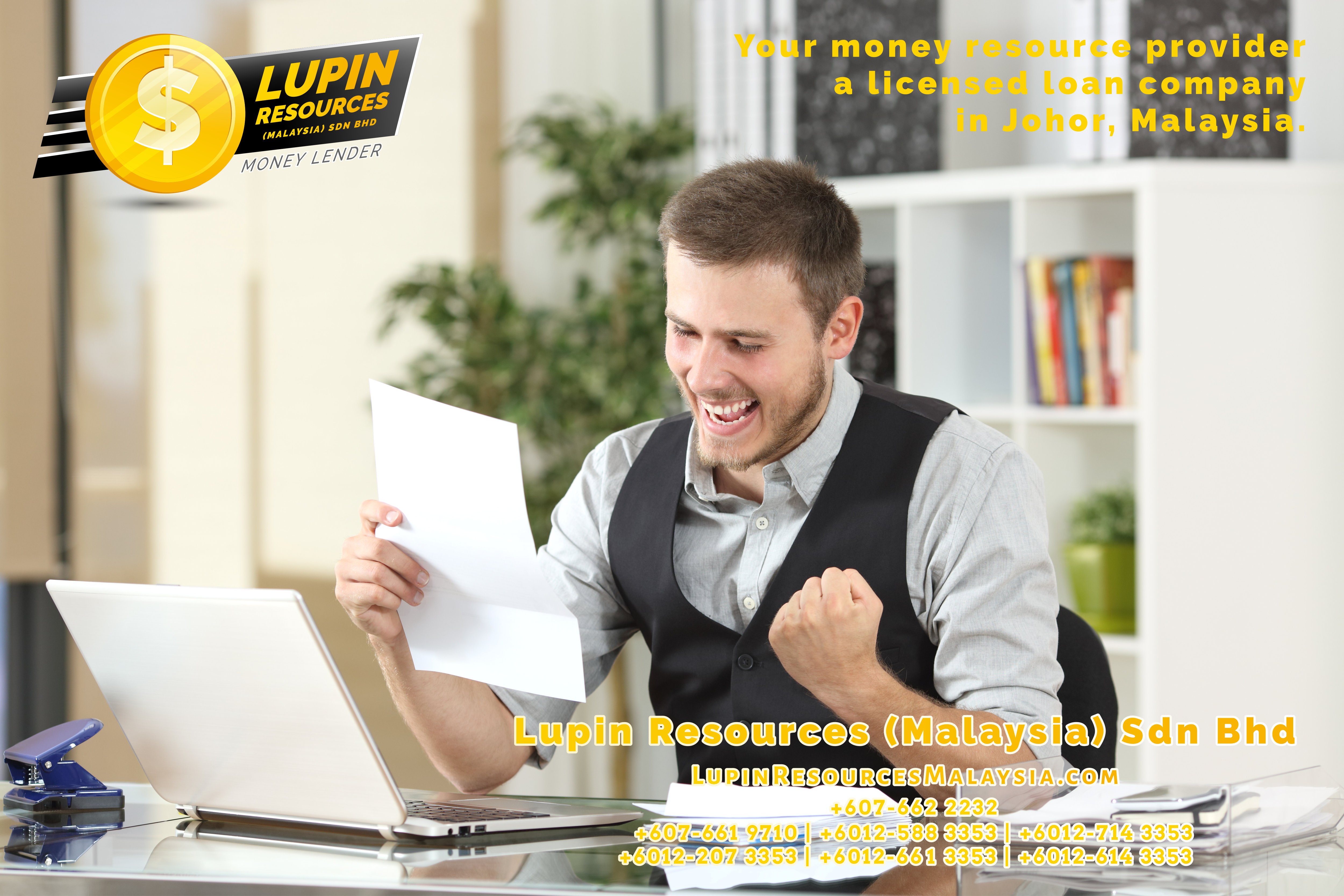 Johor Licensed Loan Company Licensed Money Lender Lupin Resources Malaysia SDN BHD Your money resource provider Kulai Johor Bahru Johor Malaysia Business Loan A01-56