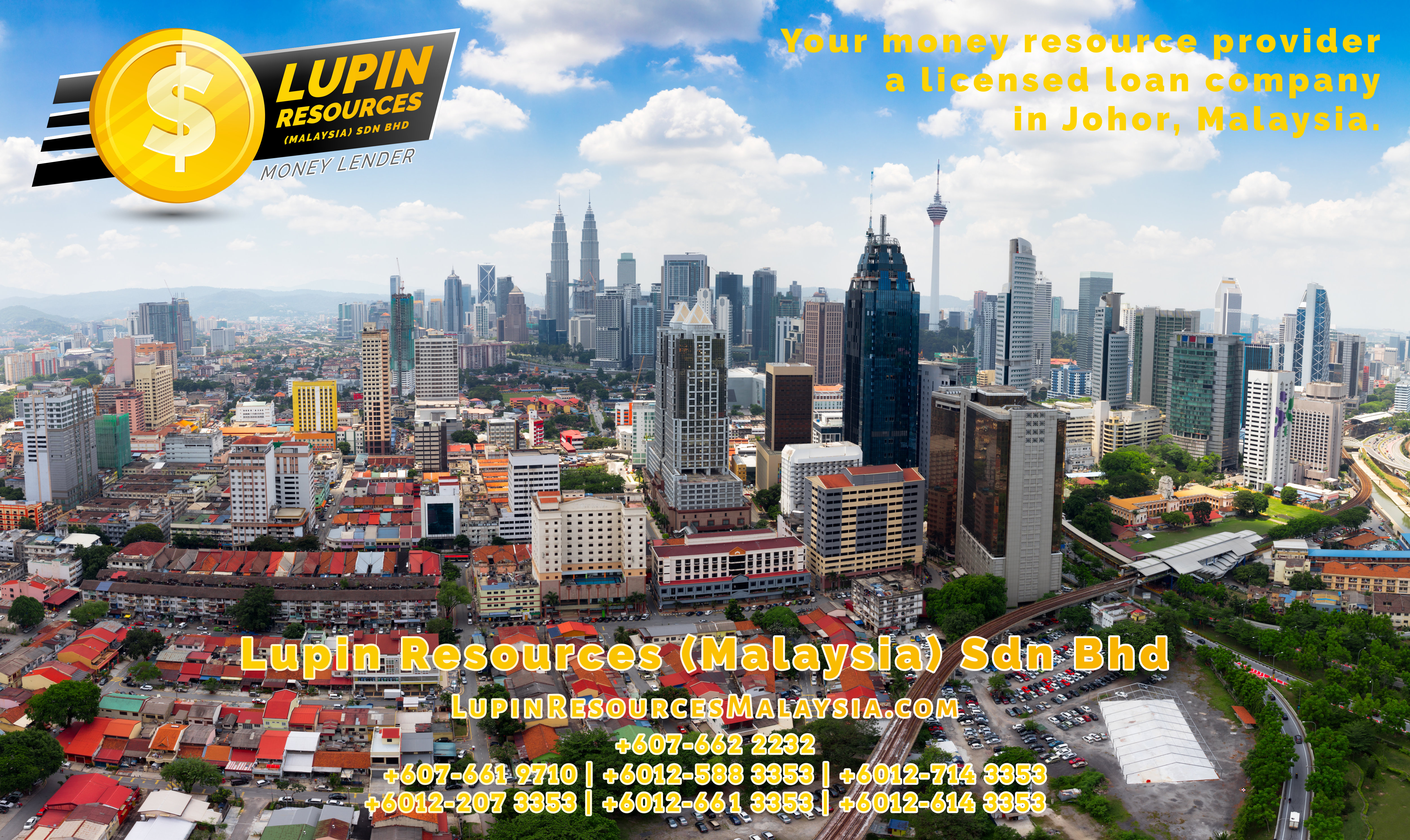 Johor Licensed Loan Company Licensed Money Lender Lupin Resources Malaysia SDN BHD Your money resource provider Kulai Johor Bahru Johor Malaysia Business Loan A01-57