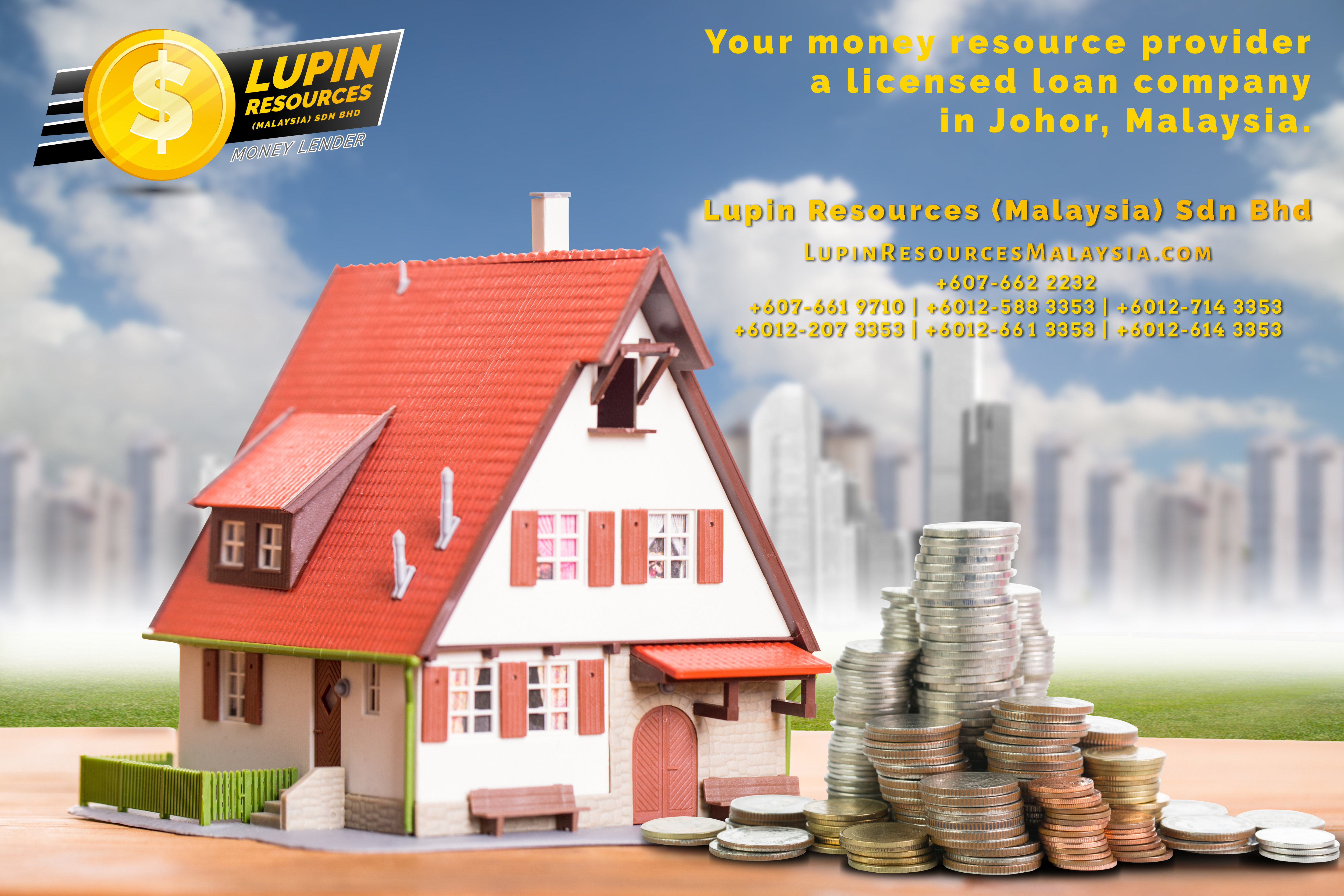 Johor Licensed Loan Company Licensed Money Lender Lupin Resources Malaysia SDN BHD Your money resource provider Kulai Johor Bahru Johor Malaysia Business Loan A01-66