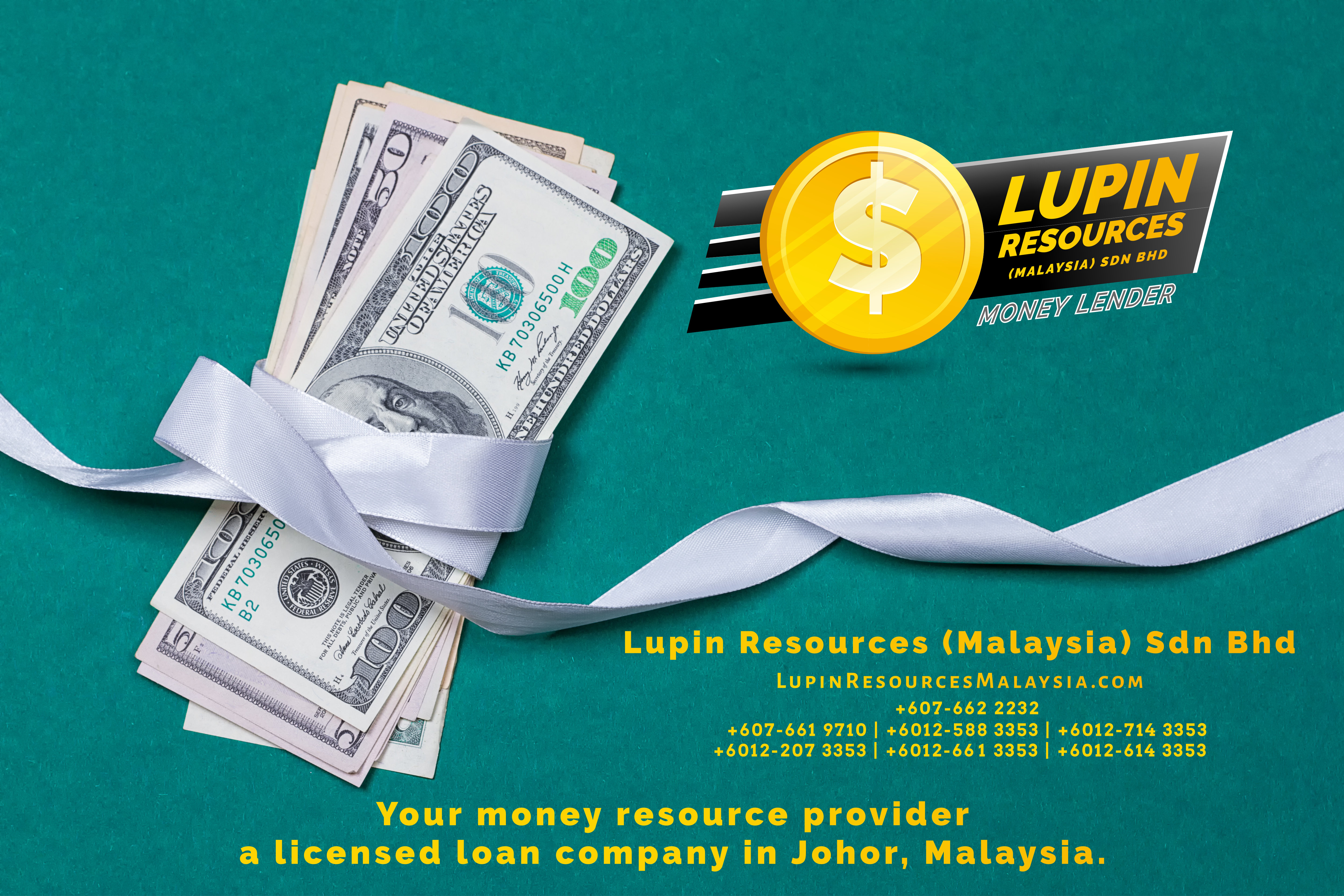 Johor Licensed Loan Company Licensed Money Lender Lupin Resources Malaysia SDN BHD Your money resource provider Kulai Johor Bahru Johor Malaysia Business Loan A01-76