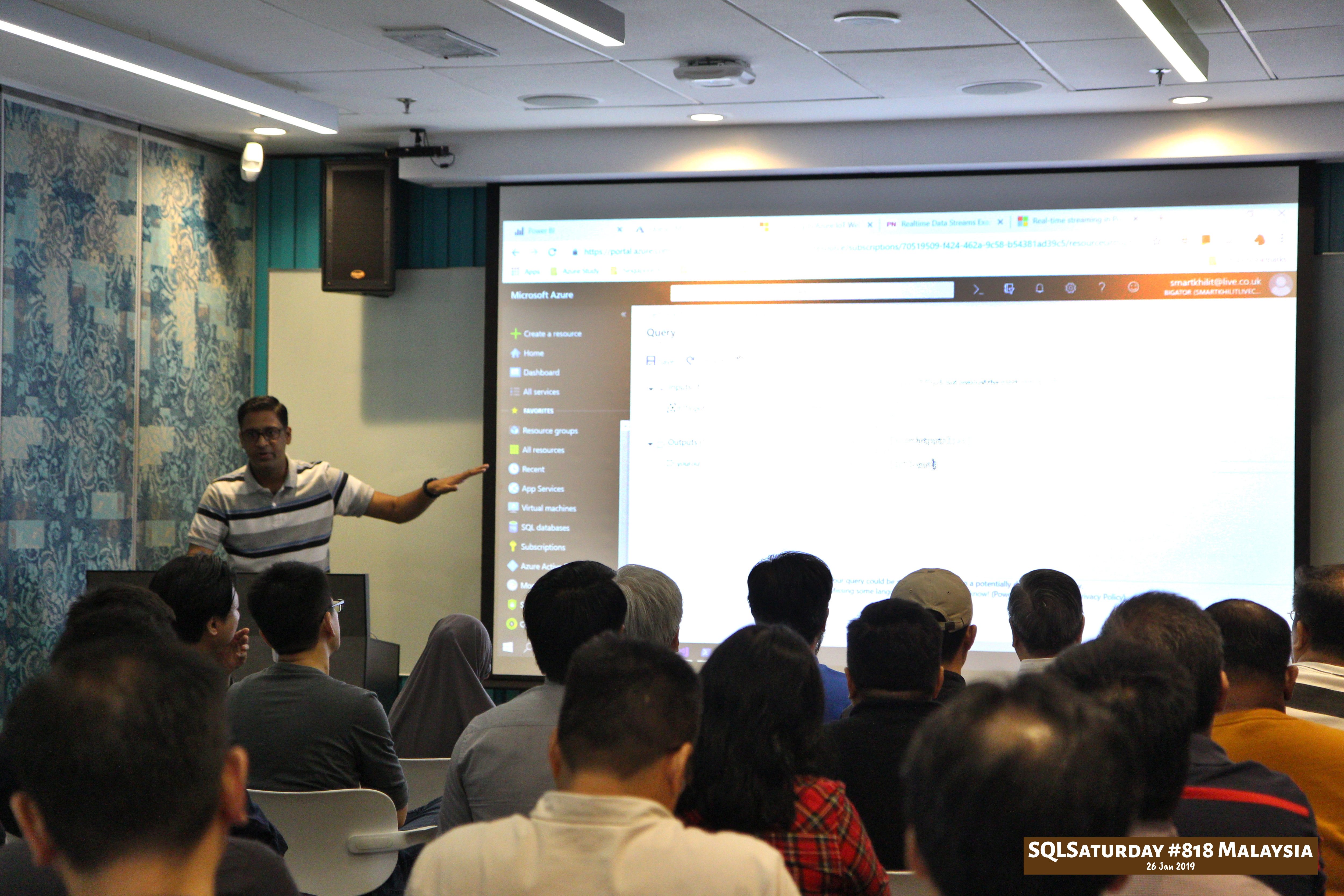 SQLSaturday 818 Malaysia 26 Jan 2019 at Microsoft Malaysia SQLSaturday is a training event for SQL Server professionals and those wanting to learn about SQL Server PC046