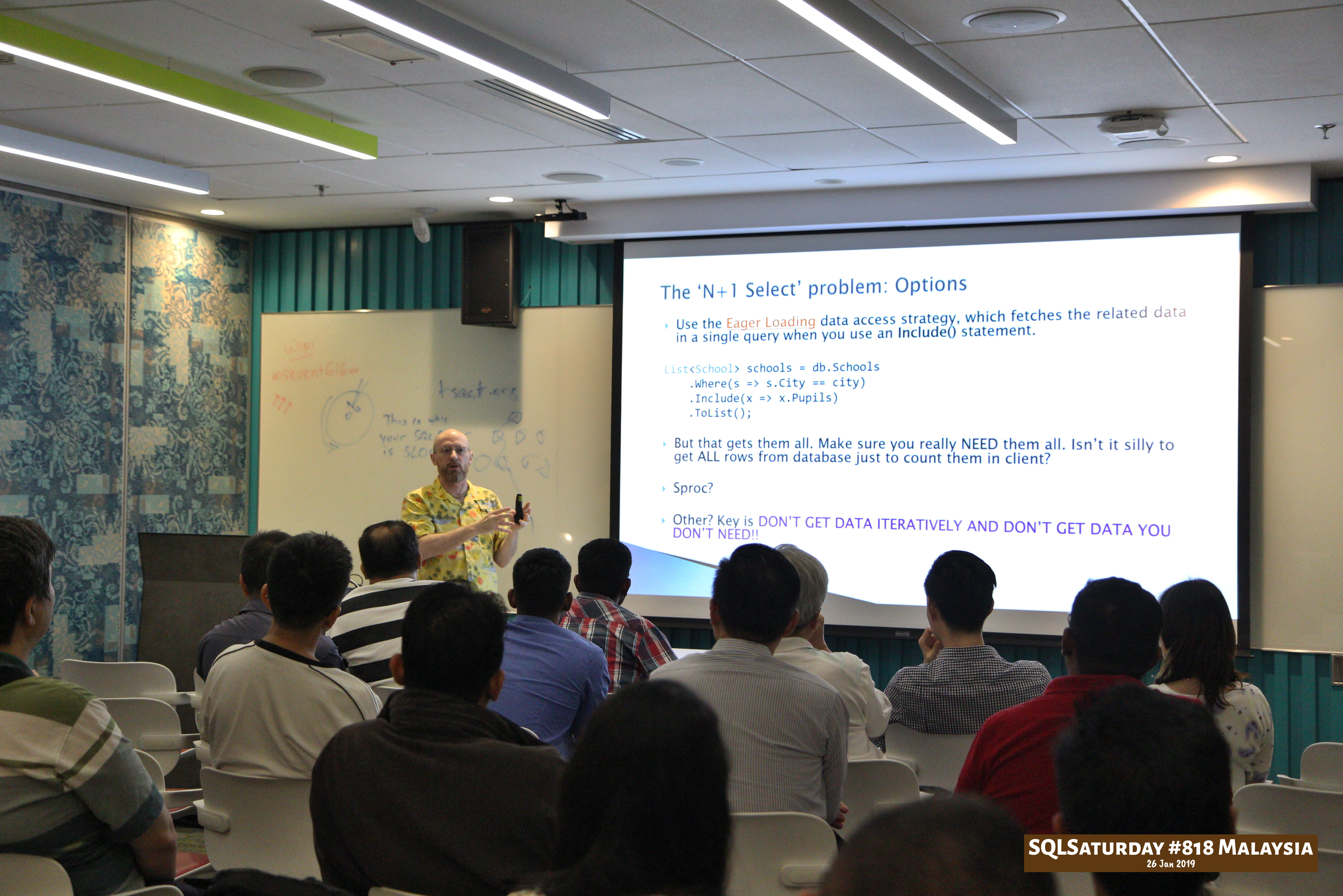 SQLSaturday 818 Malaysia 26 Jan 2019 at Microsoft Malaysia SQLSaturday is a training event for SQL Server professionals and those wanting to learn about SQL Server PC176