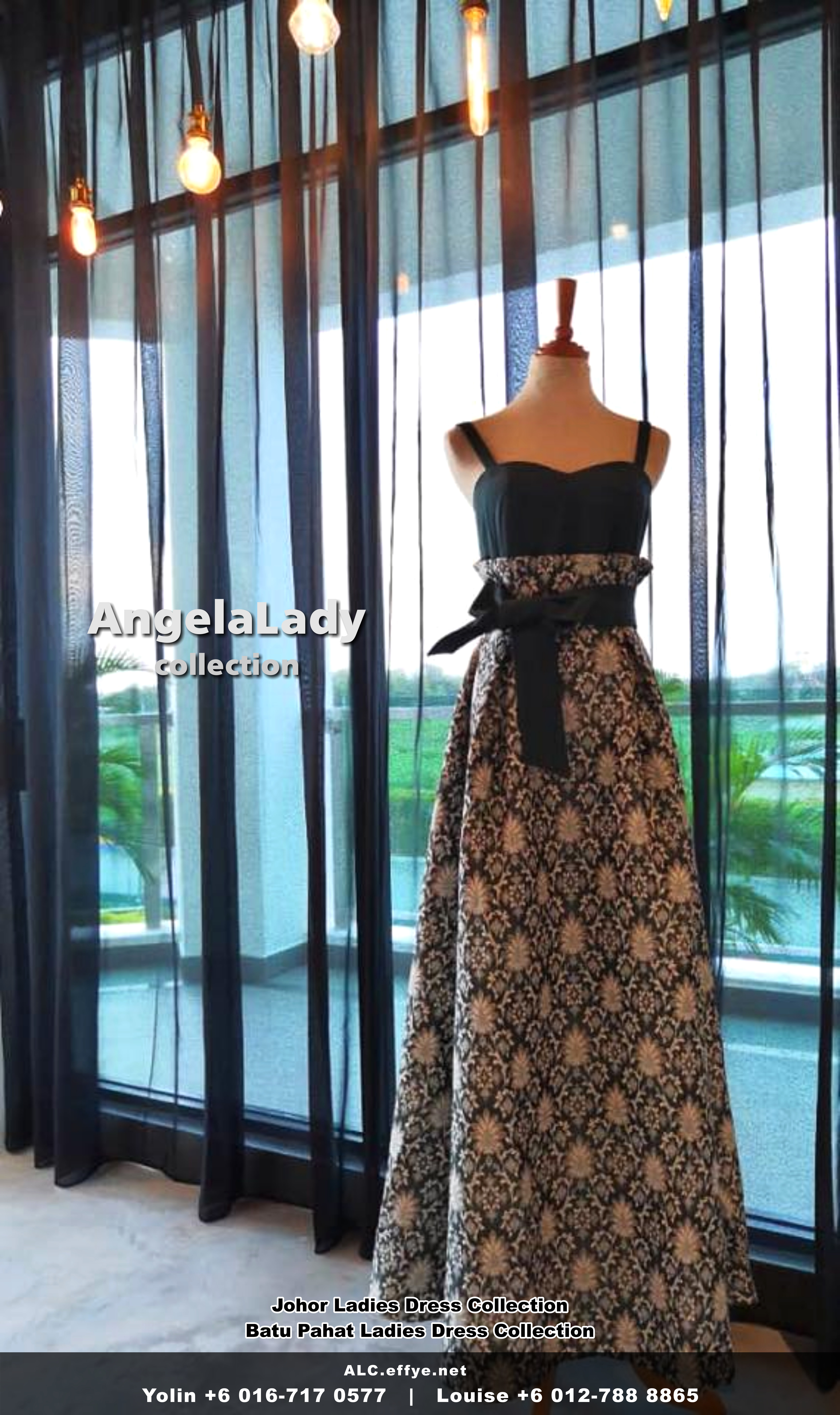 Johor Batu Pahat Ladies Dress Boutique Angela Lady Collection Dinner Dress Evening Gown Maxi Dress Evening Dress Gown Boutique Fashion Lady Apparel Clothes Jeans Skirt Pants Malaysia A01-004