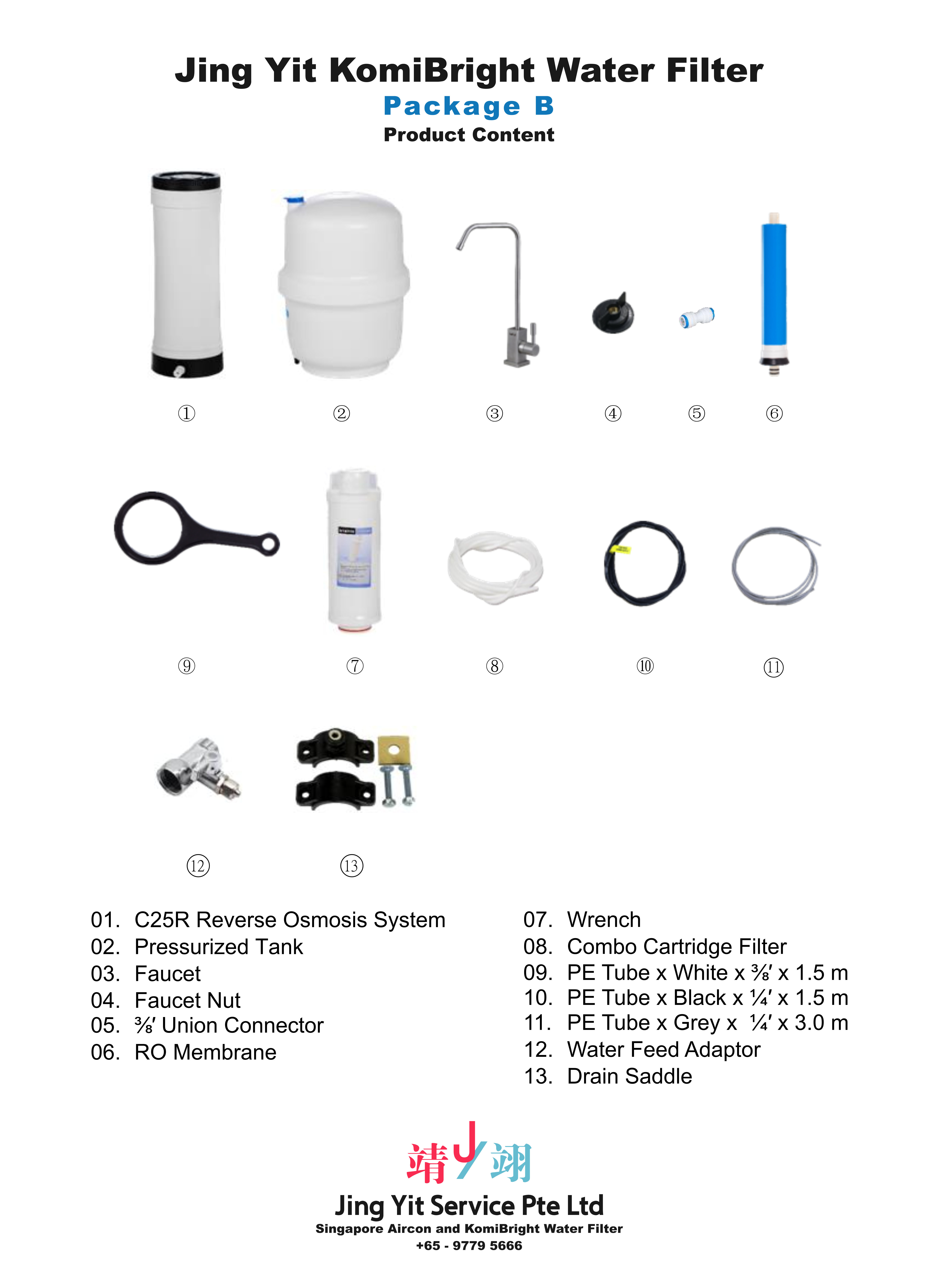 Jing Yit KomiBright Water Filter Singapore Reverse Osmosis Water Purifier Singapore Water Filter Malaysia Komi Bright Water Filter Package B A02