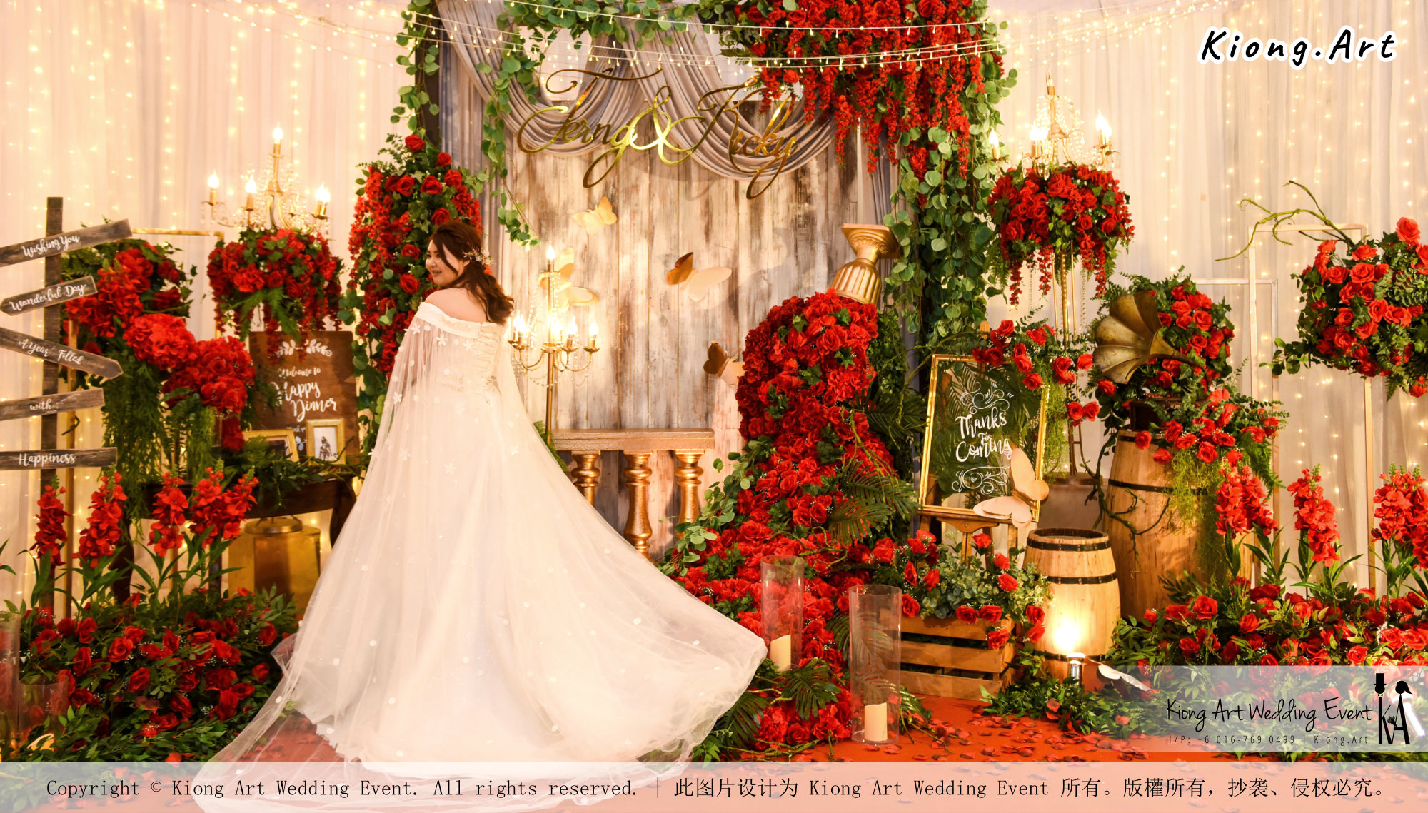 Kuala Lumpur Wedding Event Deco Wedding Planner Kiong Art Wedding Event 吉隆坡一站式婚礼策划布置 Grand Sea View Restaurant European and American Pastoral Style 欧美田园风格 A01-009