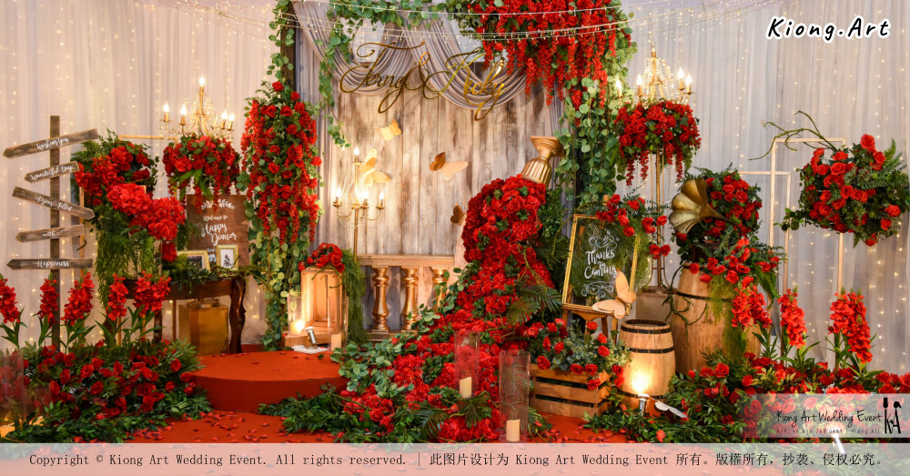 Kuala Lumpur Wedding Event Deco Wedding Planner Kiong Art Wedding Event 吉隆坡一站式婚礼策划布置 Grand Sea View Restaurant European and American Pastoral Style 欧美田园风格 A01-043