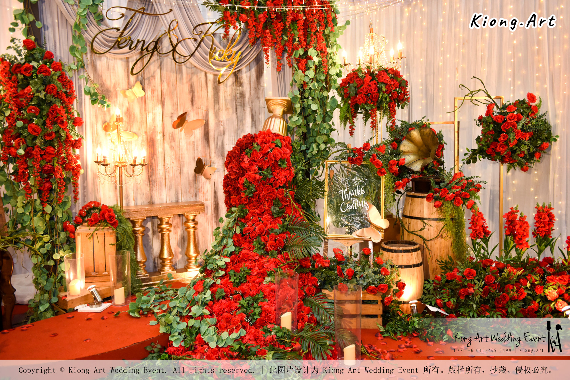 Kuala Lumpur Wedding Event Deco Wedding Planner Kiong Art Wedding Event 吉隆坡一站式婚礼策划布置 Grand Sea View Restaurant European and American Pastoral Style 欧美田园风格 A01-049