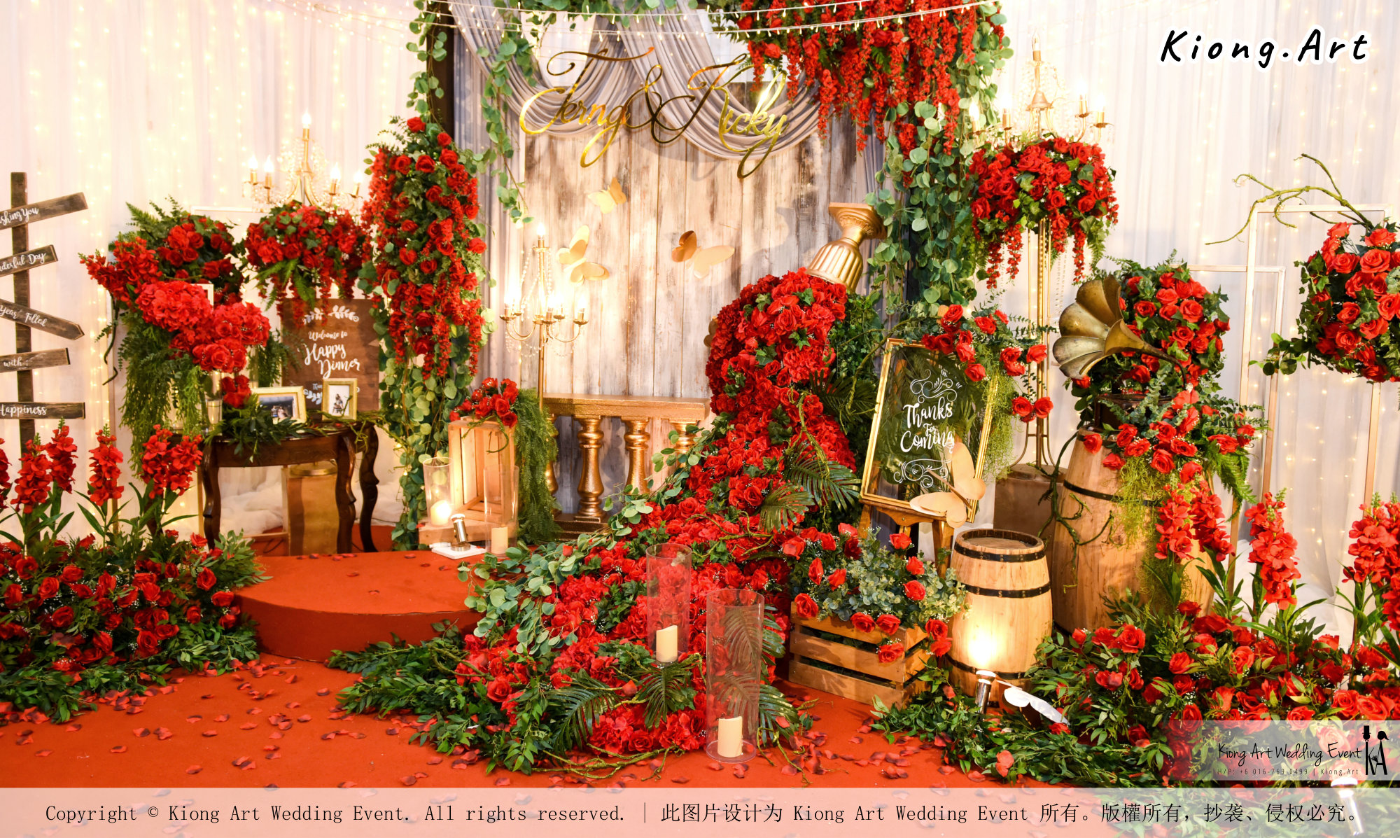 Kuala Lumpur Wedding Event Deco Wedding Planner Kiong Art Wedding Event 吉隆坡一站式婚礼策划布置 Grand Sea View Restaurant European and American Pastoral Style 欧美田园风格 A01-050