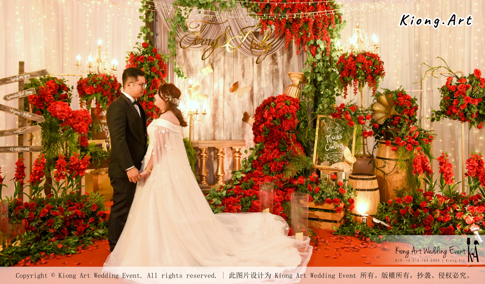 Kuala Lumpur Wedding Event Deco Wedding Planner Kiong Art Wedding Event 吉隆坡一站式婚礼策划布置 Grand Sea View Restaurant European and American Pastoral Style 欧美田园风格 A01-003