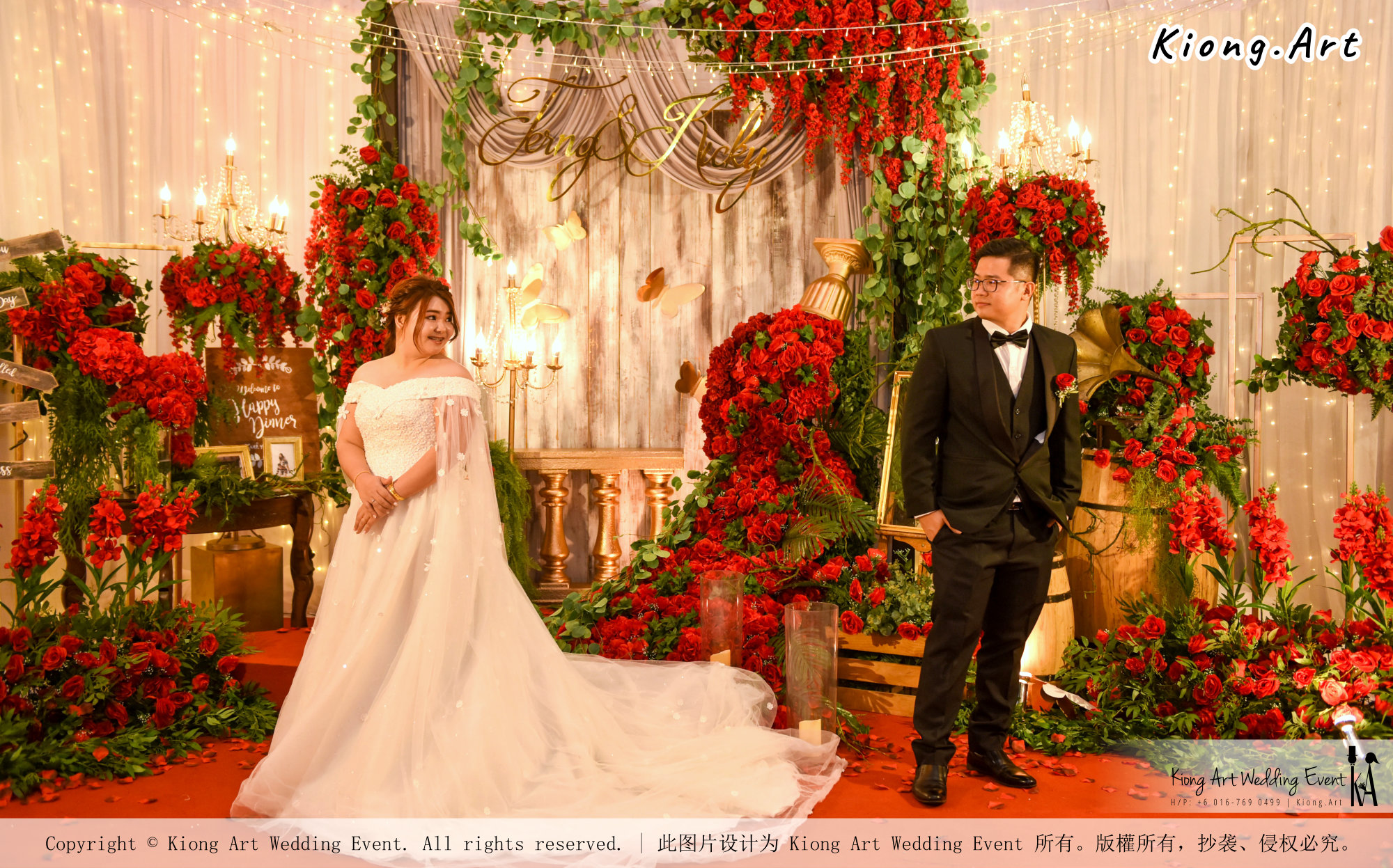 Kuala Lumpur Wedding Event Deco Wedding Planner Kiong Art Wedding Event 吉隆坡一站式婚礼策划布置 Grand Sea View Restaurant European and American Pastoral Style 欧美田园风格 A01-006