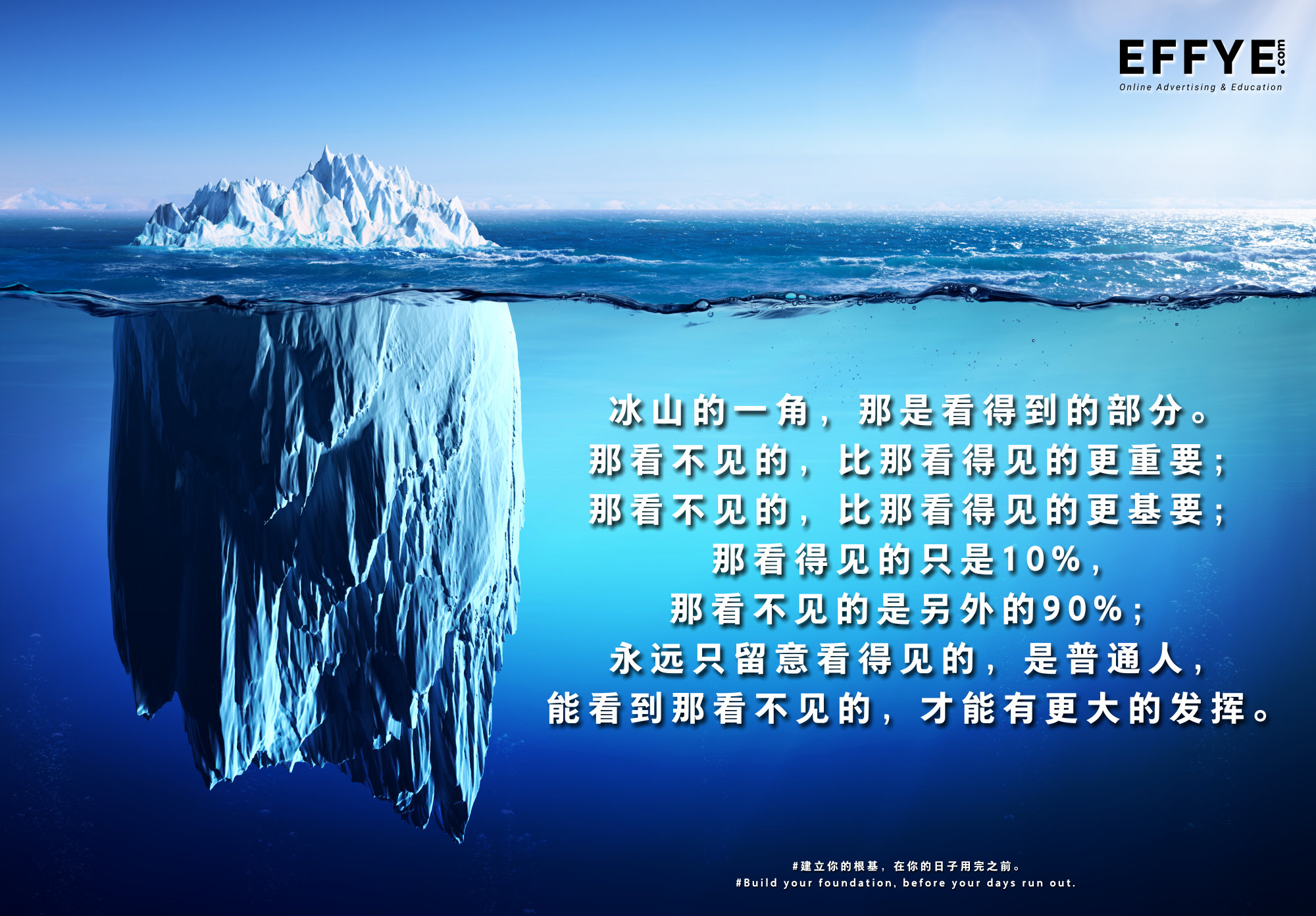 Effye Media 网络宣传 网络广告 网络发布 网络营销 网页设计 网站设计 Raymond Ong Chia How 电脑操作教育 网络广告教育 冰山的一角 看得见的与看不见的 A01