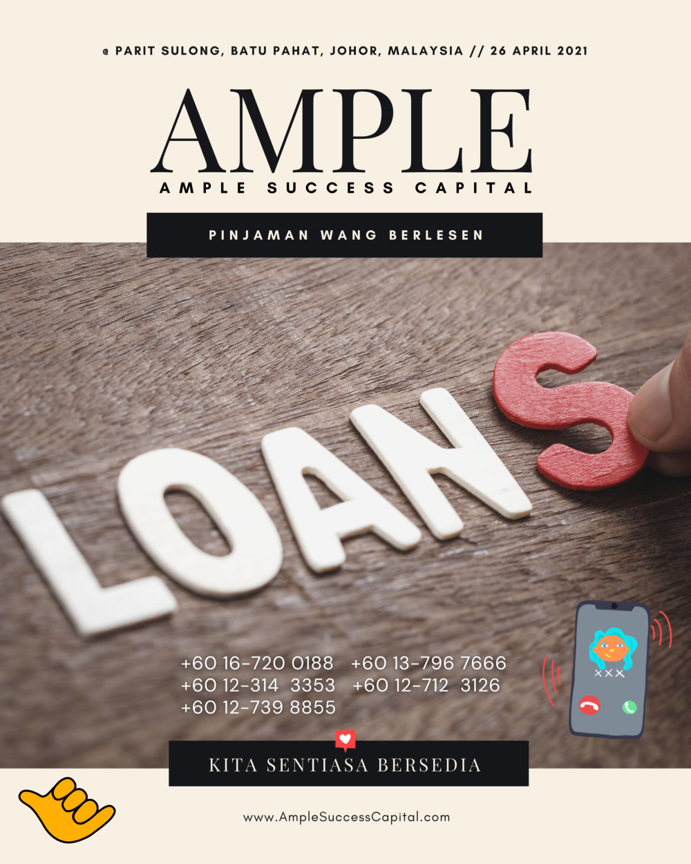 Pinjaman Wang Parit Sulong Pinjaman Wang Batu Pahat Pinjaman Wang Muar Pinjaman Wang Berlesen Parit Sulong Loan Ample Success Capital A03